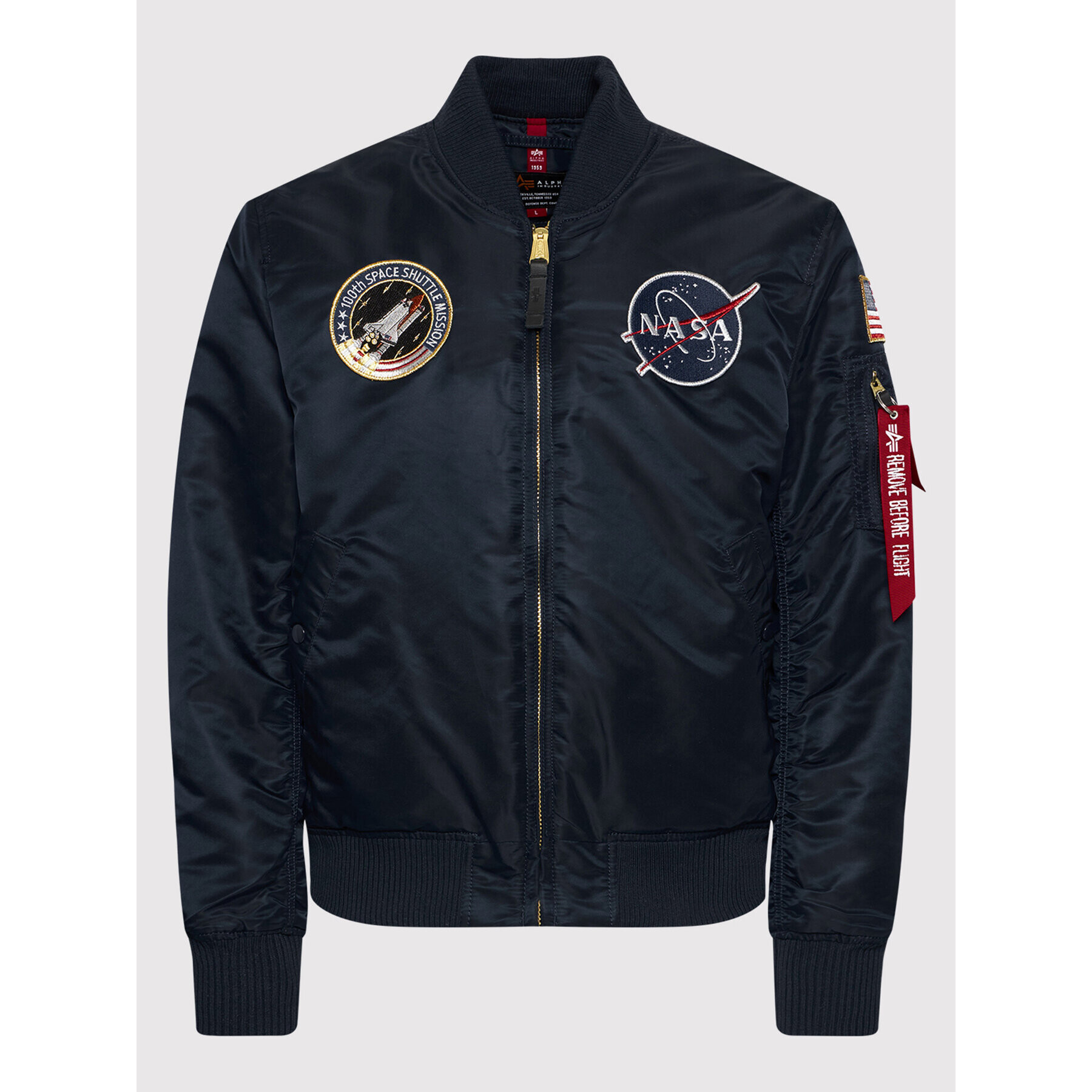 Alpha Industries Geacă bomber Nasa 166107LP Bleumarin Slim Fit - Pled.ro