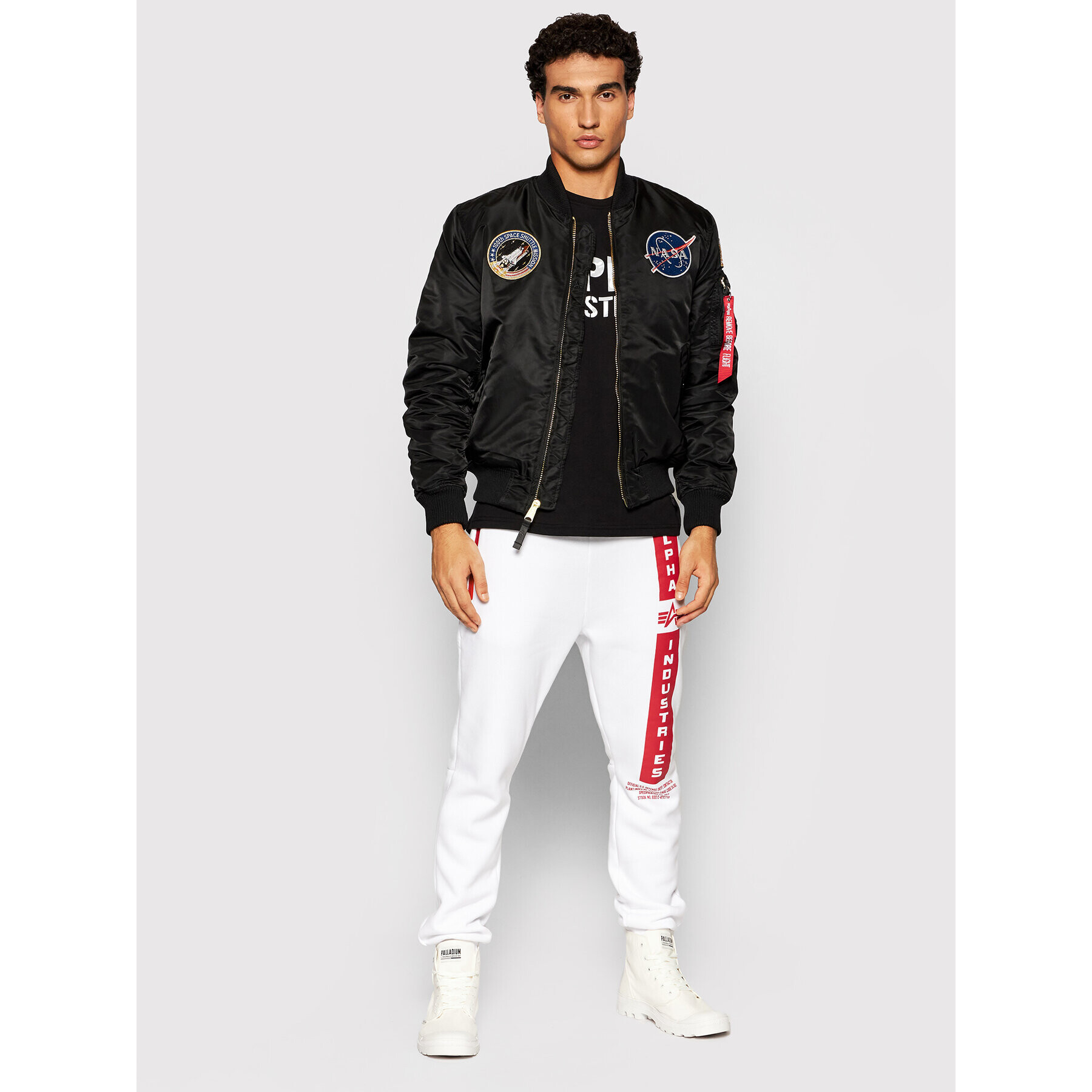 Alpha Industries Geacă bomber Nasa 166107LP Negru Slim Fit - Pled.ro