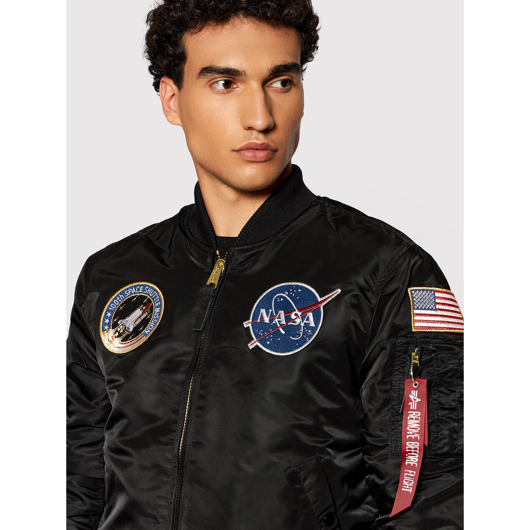 Alpha Industries Geacă bomber Nasa 166107LP Negru Slim Fit - Pled.ro