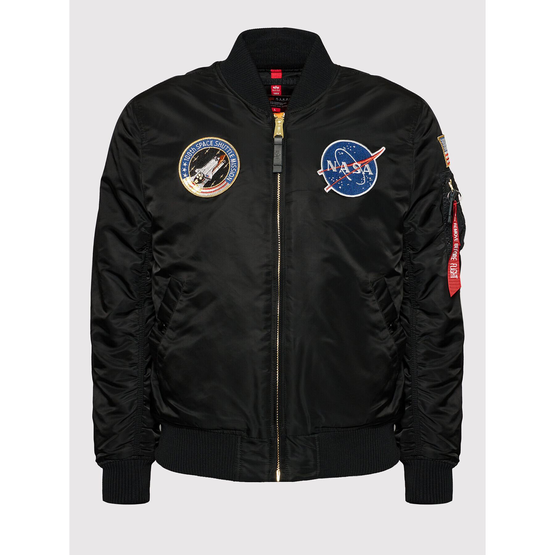 Alpha Industries Geacă bomber Nasa 166107LP Negru Slim Fit - Pled.ro