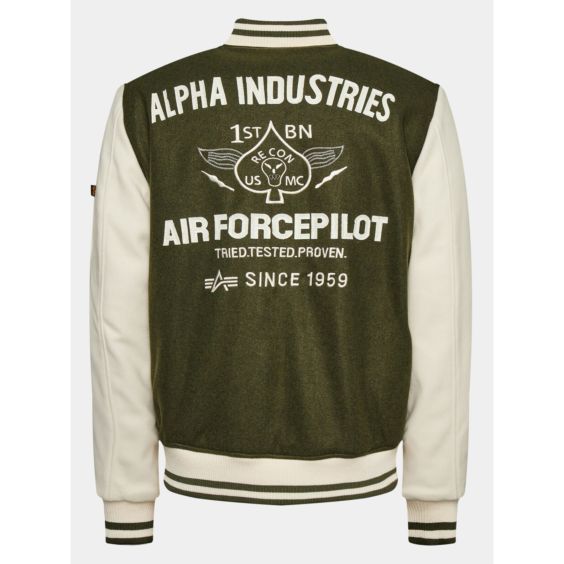 Alpha Industries Geacă bomber Varsity Air Force 138107 Verde Regular Fit - Pled.ro