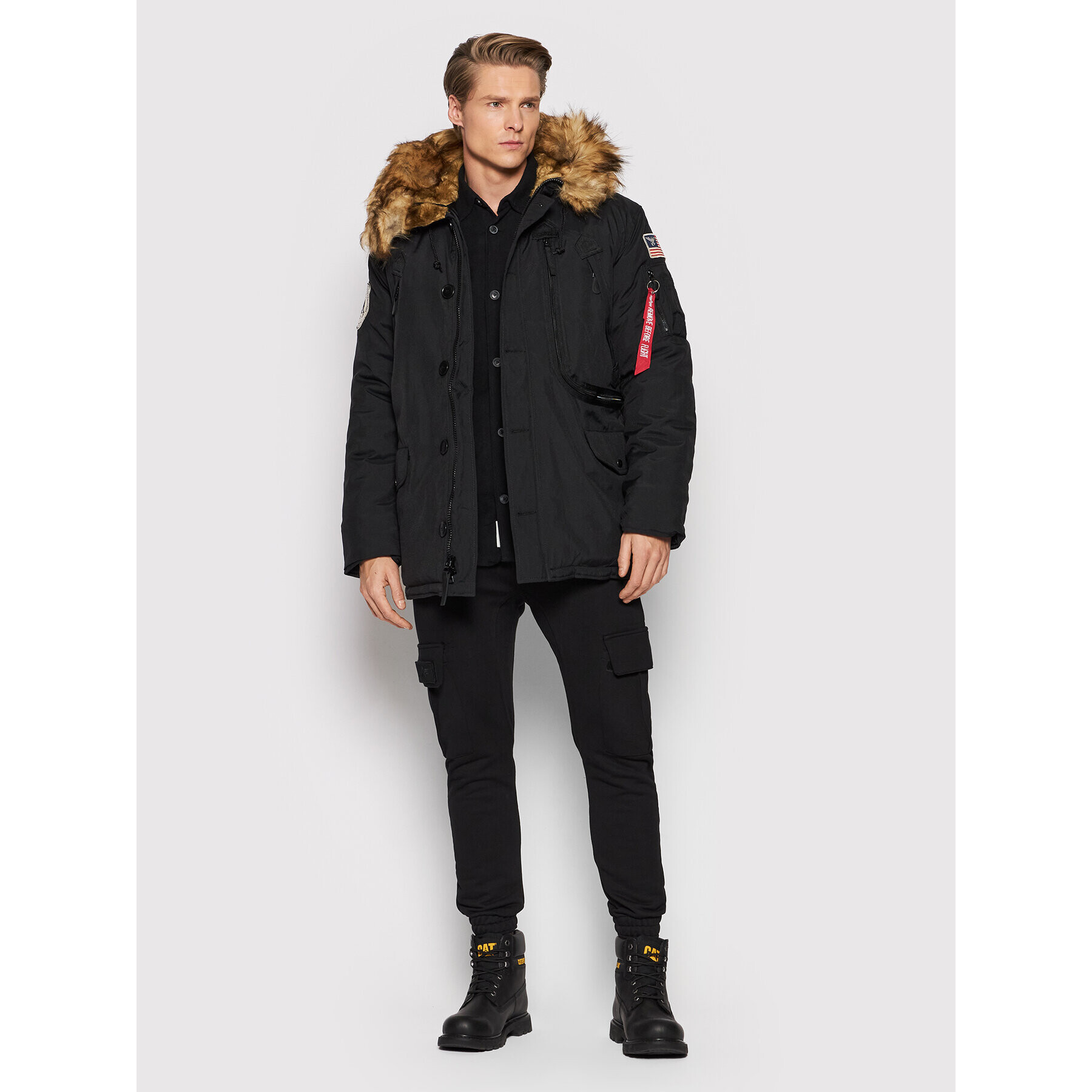 Alpha Industries Geacă de iarnă 123144 Negru Regular Fit - Pled.ro