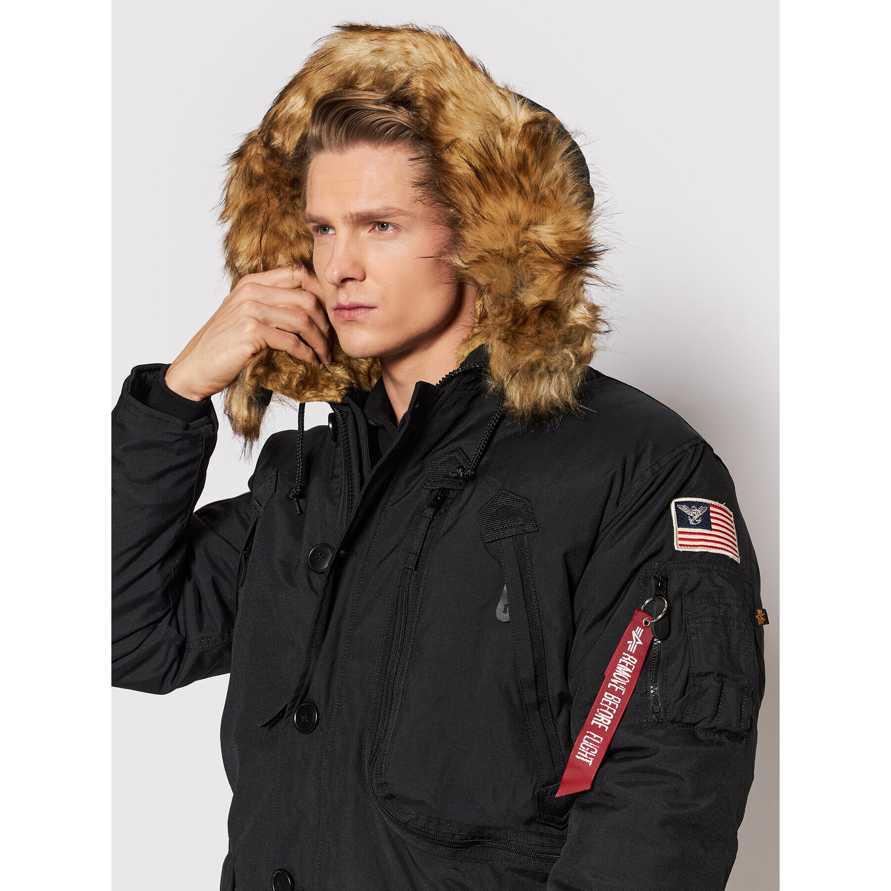 Alpha Industries Geacă de iarnă 123144 Negru Regular Fit - Pled.ro