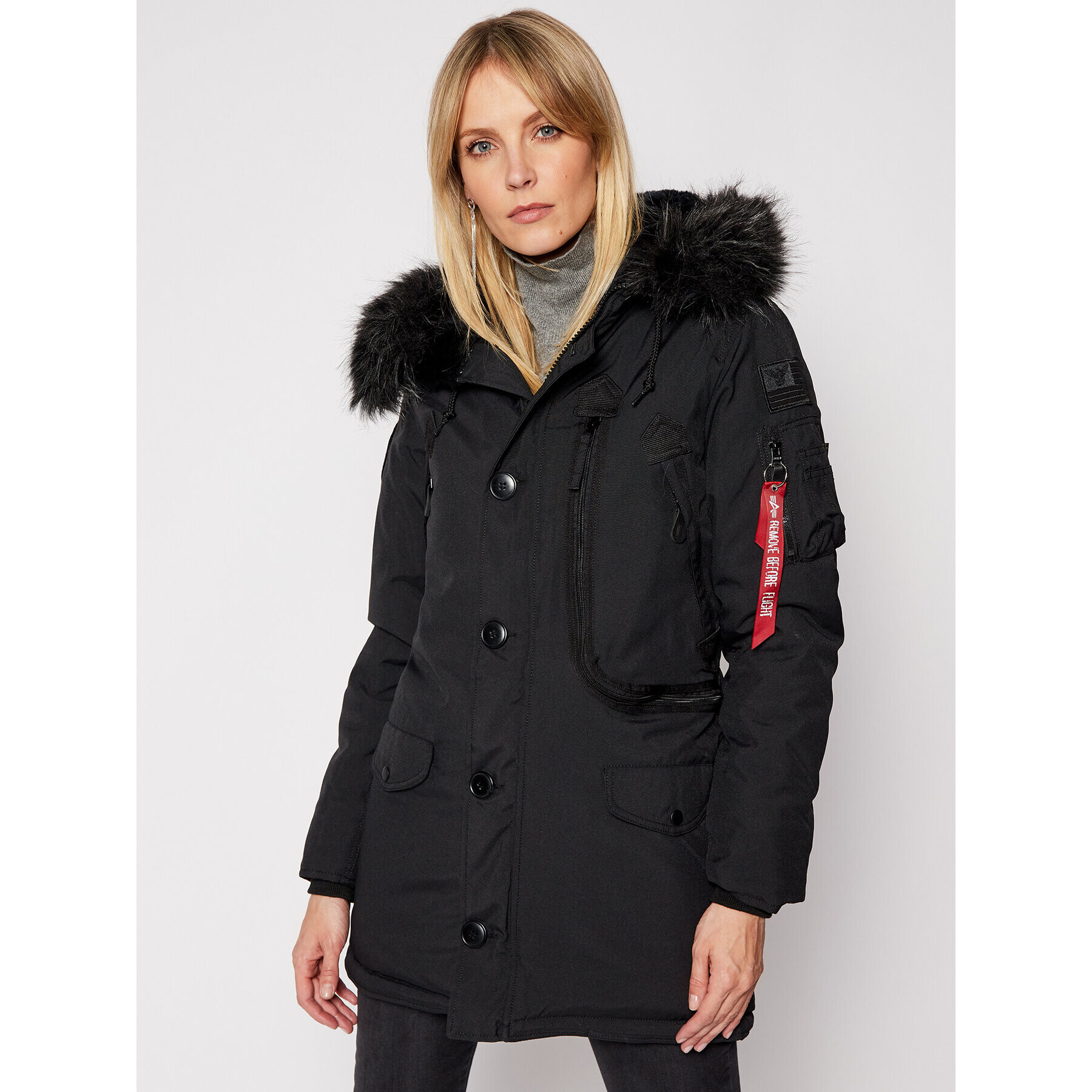 Alpha Industries Geacă de iarnă Polar 123002 Negru Regular Fit - Pled.ro