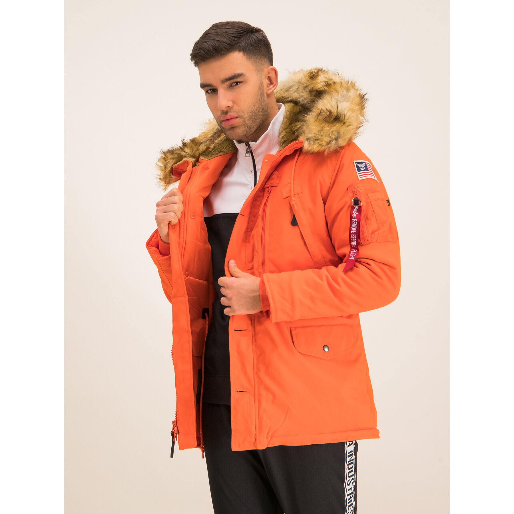 Alpha Industries Geacă de iarnă Polar 123144 Portocaliu Regular Fit - Pled.ro