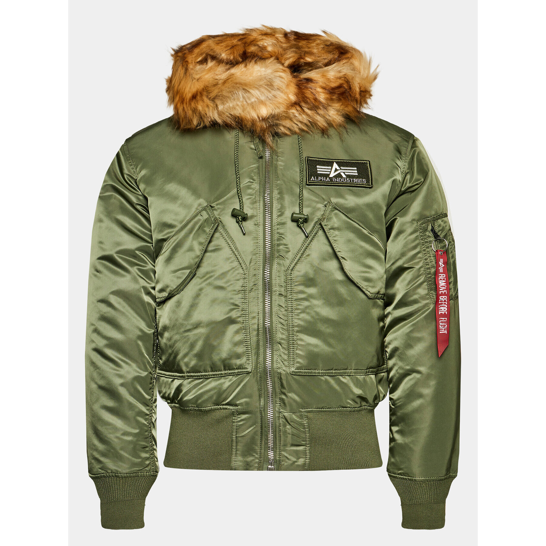 Alpha Industries Geacă din puf 45P 144103 Verde Relaxed Fit - Pled.ro