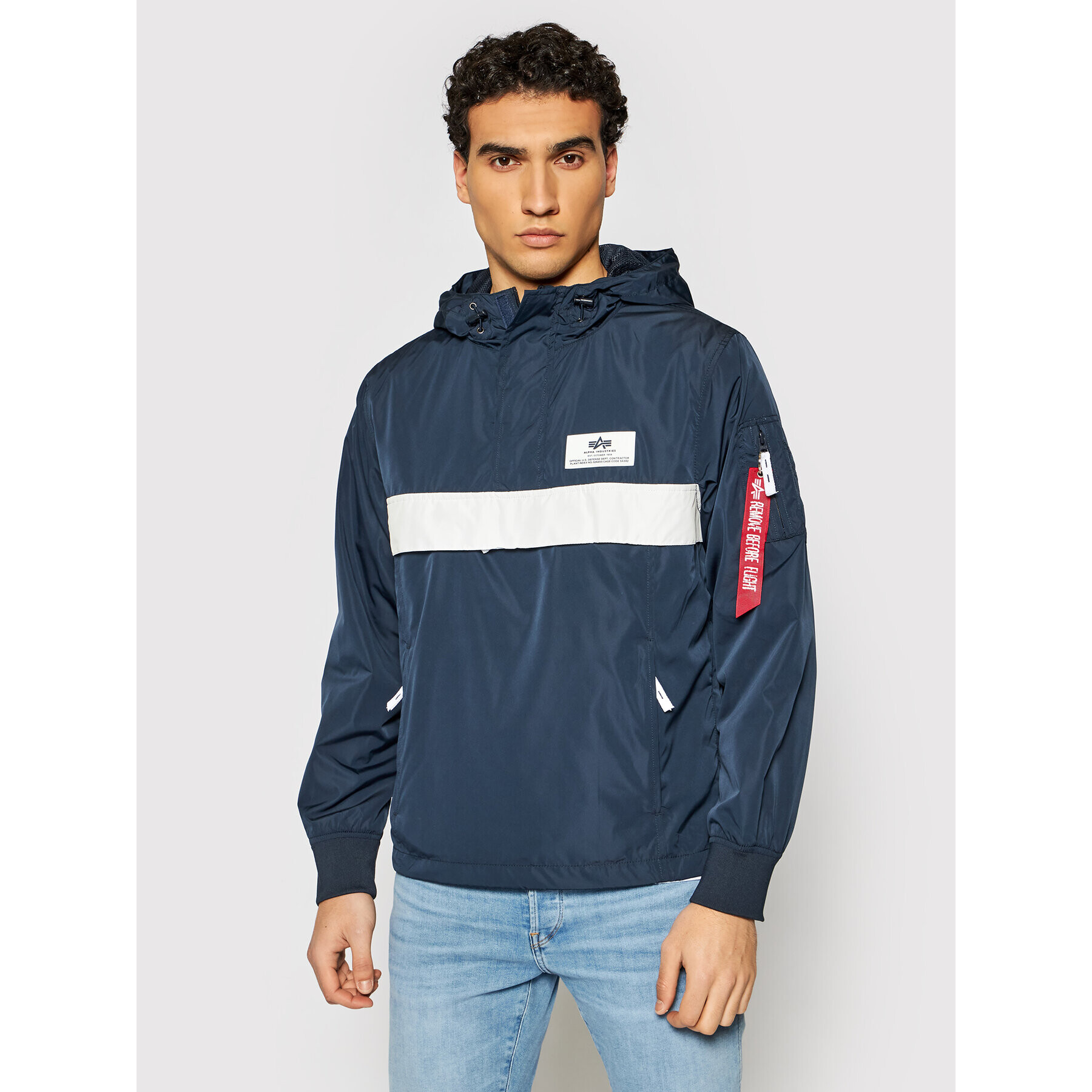 Alpha Industries Geacă fără fermoar Defense 126133 Bleumarin Regular Fit - Pled.ro