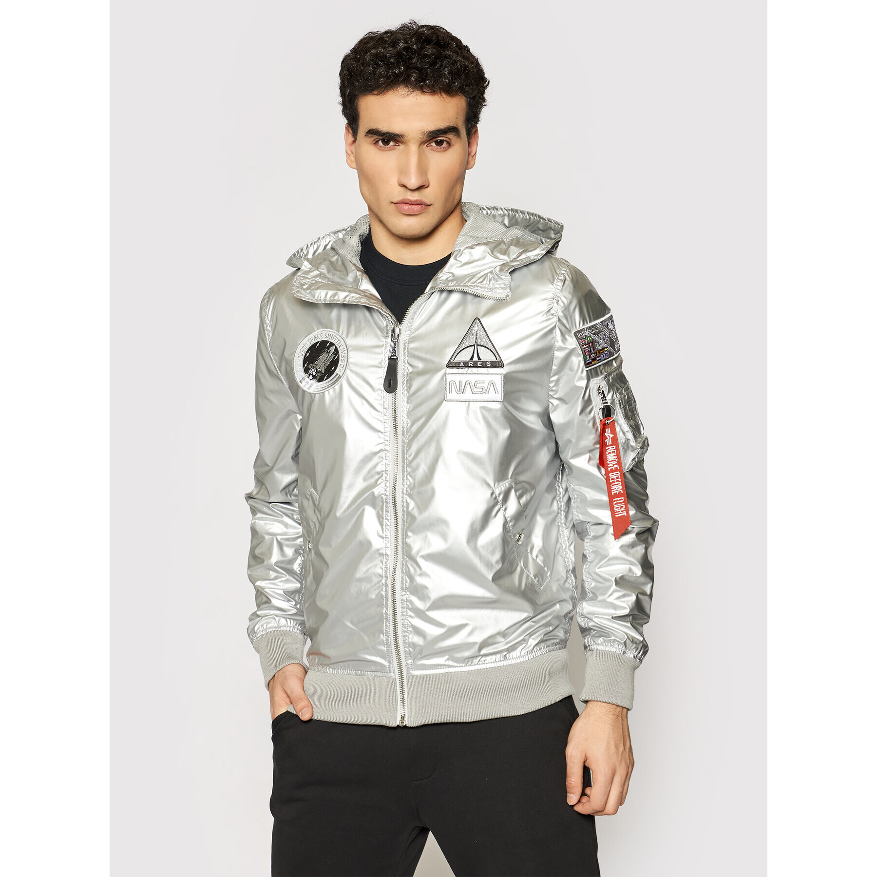 Alpha Industries Geacă Nasa Ma-1 Lw 126139 Argintiu Regular Fit - Pled.ro