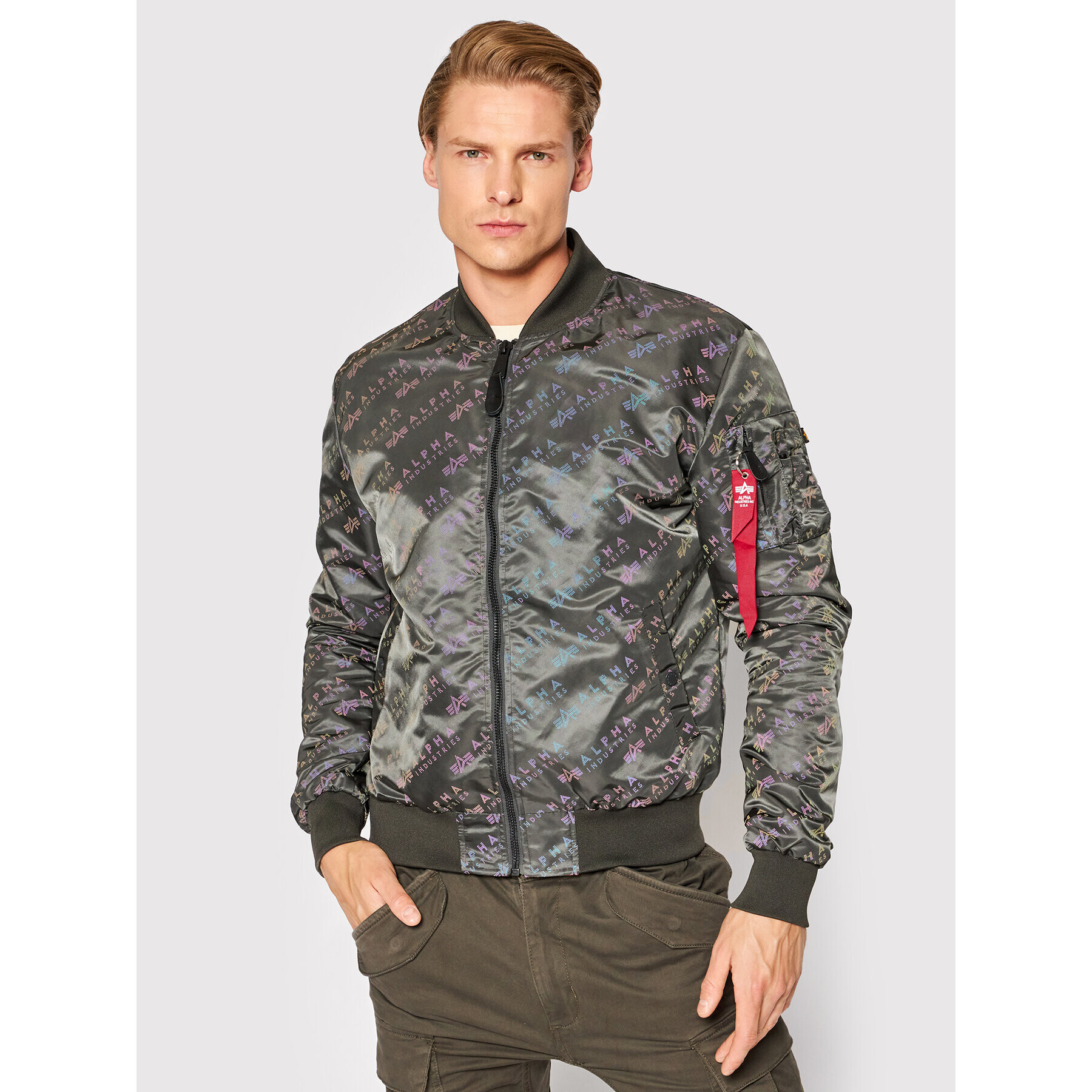 Alpha Industries Geacă bomber Ma-1 Lw Aop Rainbow Ref. 106109 Gri Regular Fit - Pled.ro