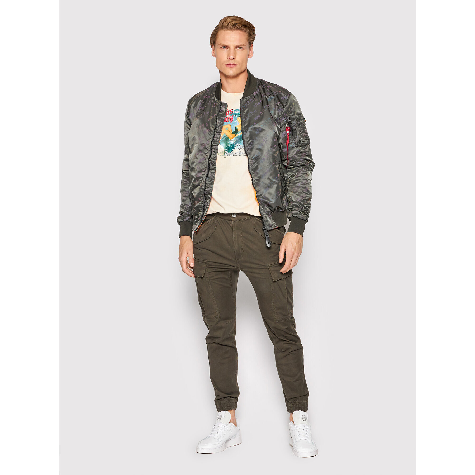 Alpha Industries Geacă bomber Ma-1 Lw Aop Rainbow Ref. 106109 Gri Regular Fit - Pled.ro