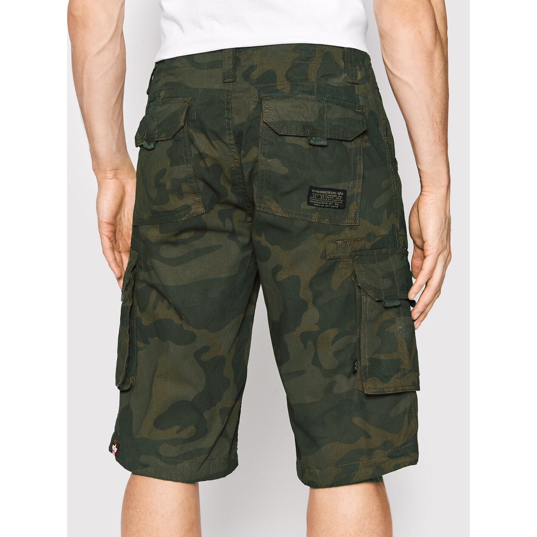 Alpha Industries Pantalon scurți din material Jet Camo 191200C Verde Regular Fit - Pled.ro