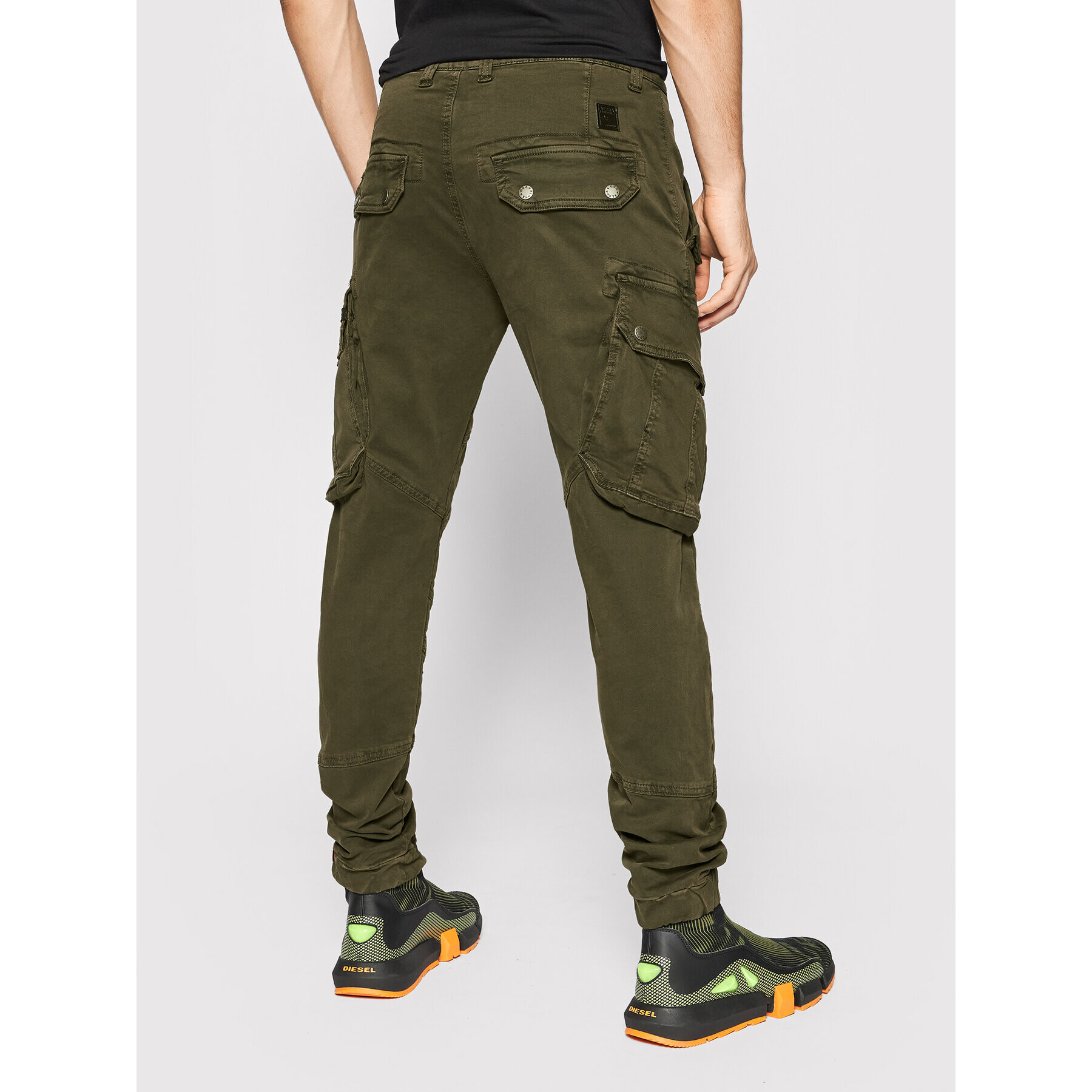 Alpha Industries Pantaloni din material Combat 126215 Verde Slim Fit - Pled.ro