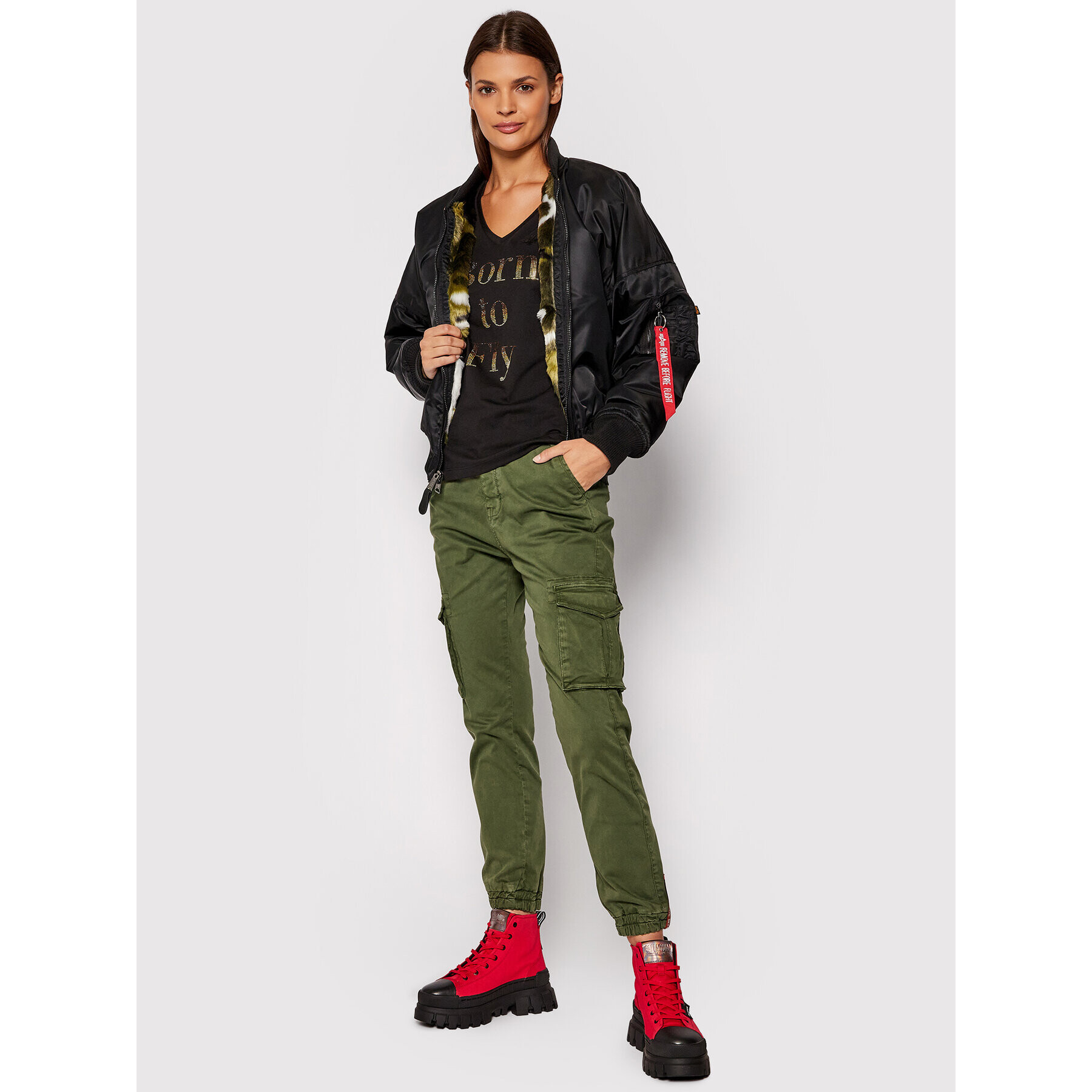 Alpha Industries Pantaloni din material Field 118010 Verde Regular Fit - Pled.ro