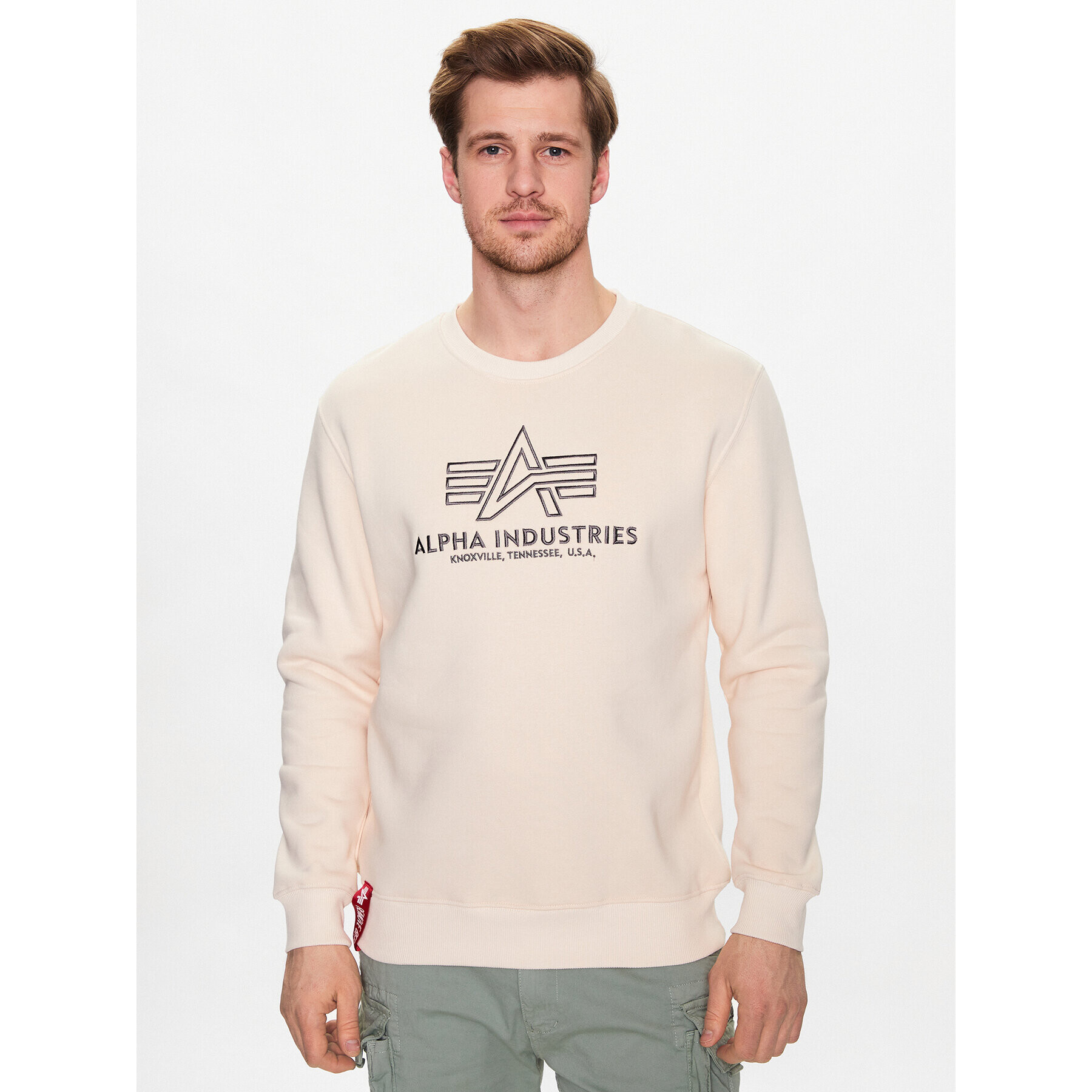 Alpha Industries Bluză Basic 118302 Écru Regular Fit - Pled.ro