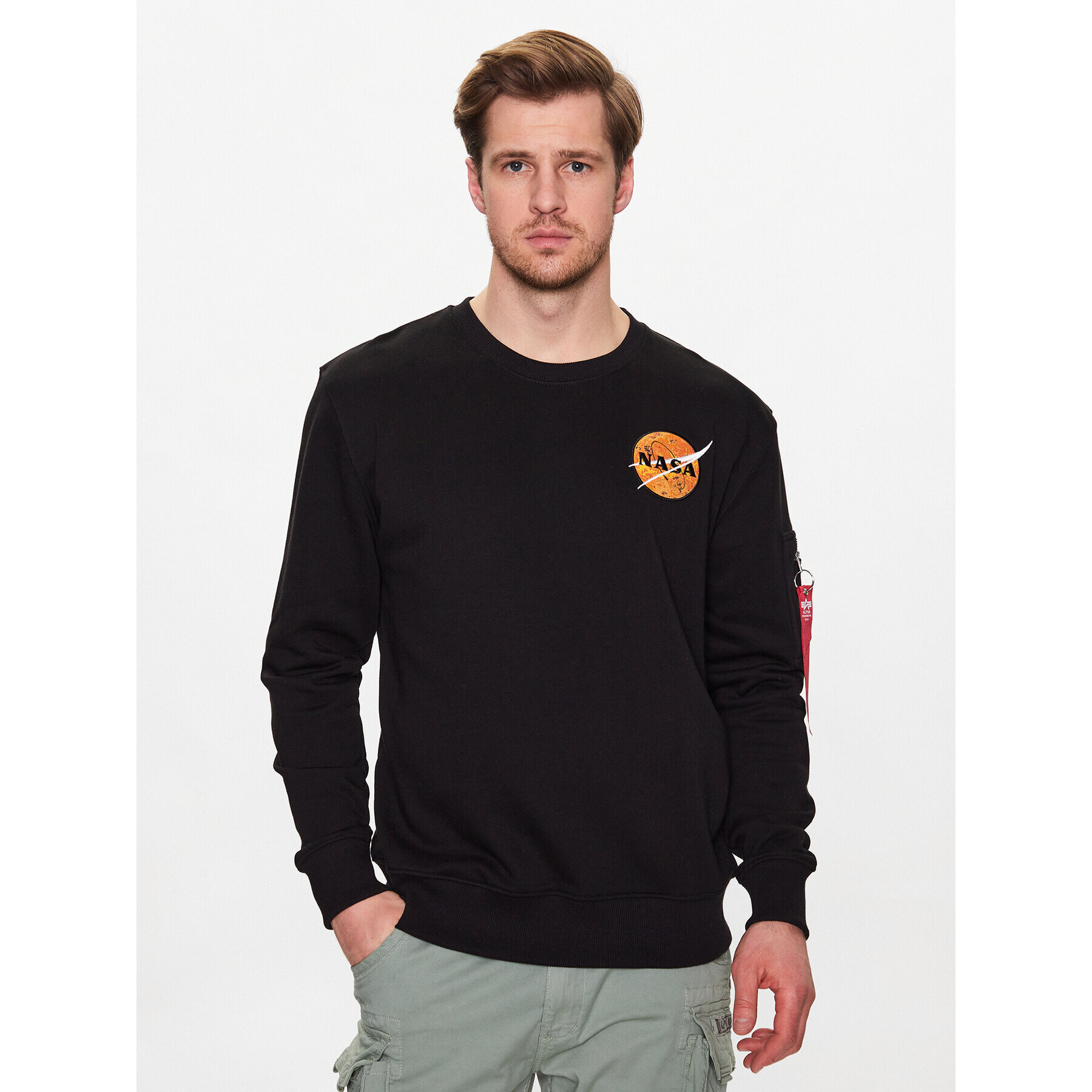 Alpha Industries Bluză Nasa Davinc 136303 Negru Regular Fit - Pled.ro