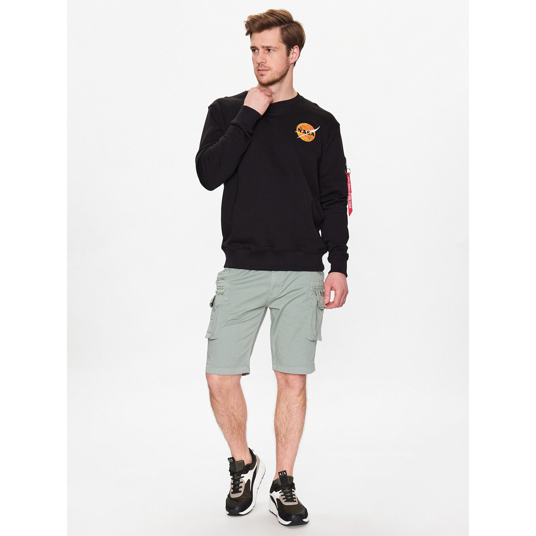 Alpha Industries Bluză Nasa Davinc 136303 Negru Regular Fit - Pled.ro