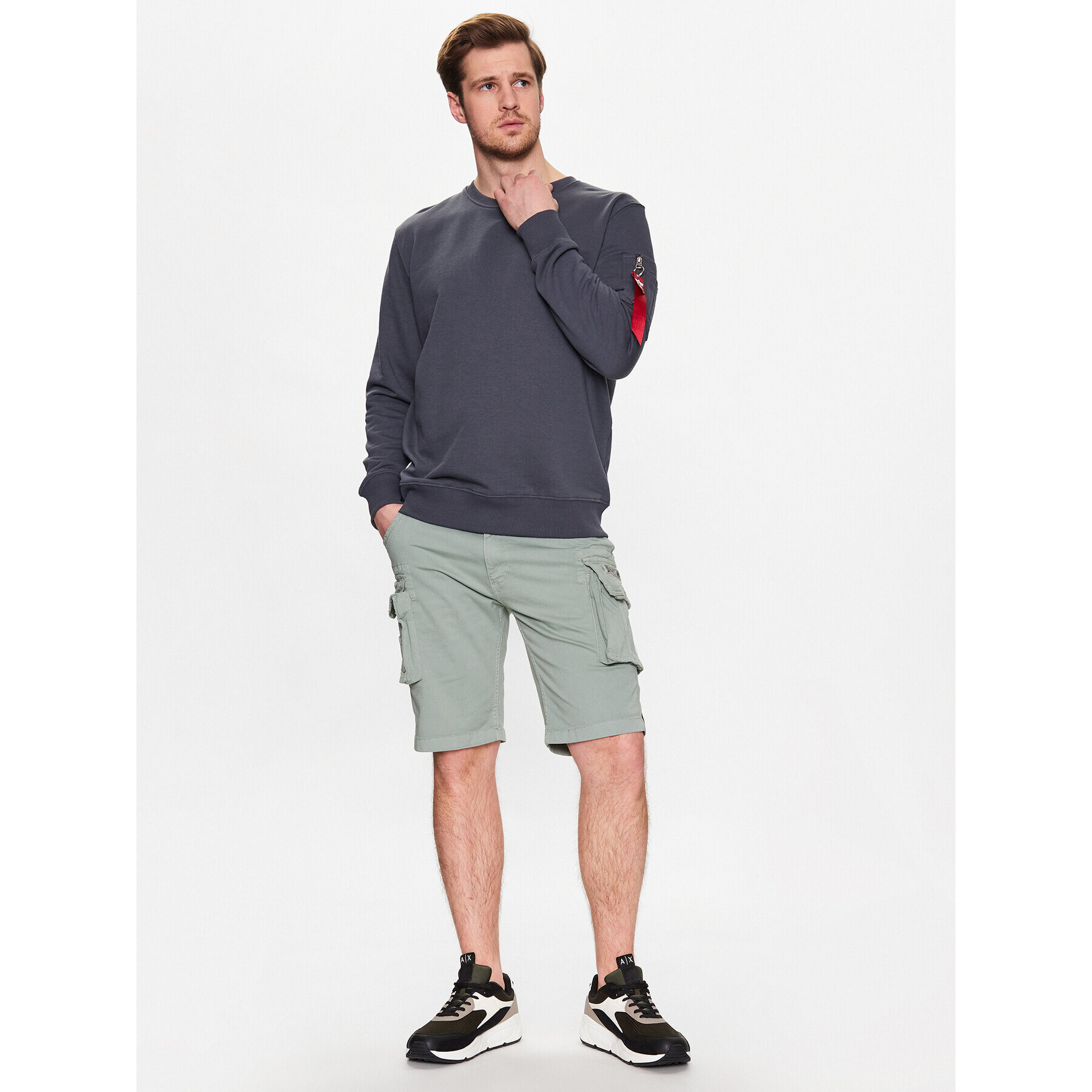 Alpha Industries Bluză USM Blood Chit 136300 Gri Regular Fit - Pled.ro