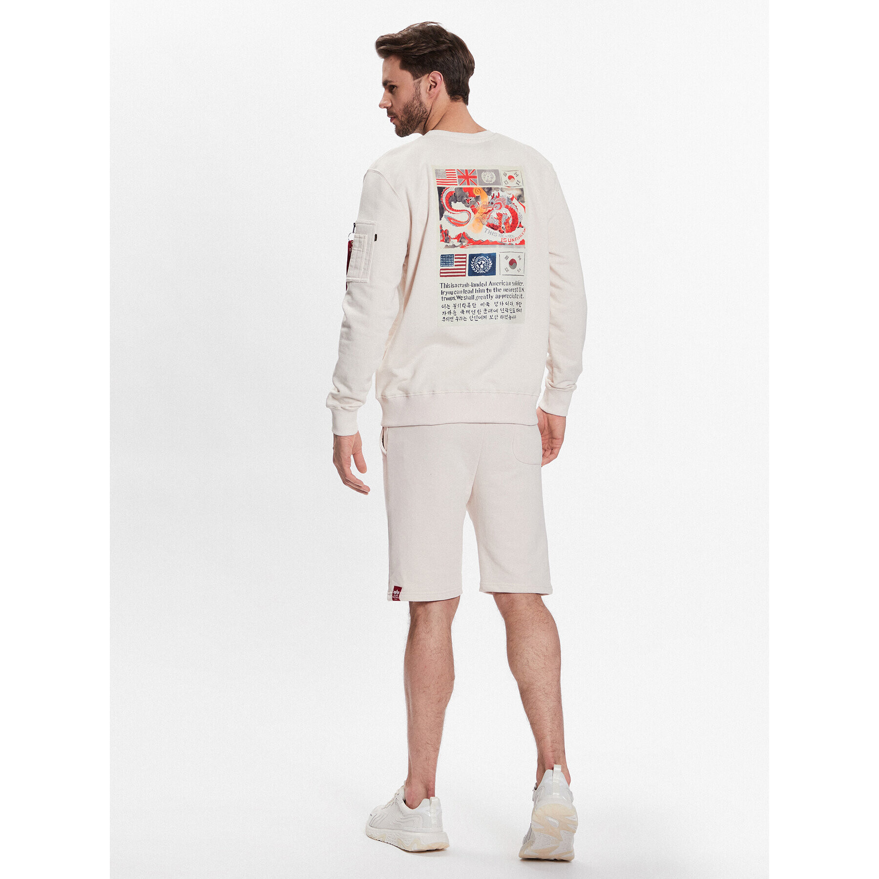 Alpha Industries Bluză USN Blood Chit 136300 Écru Regular Fit - Pled.ro