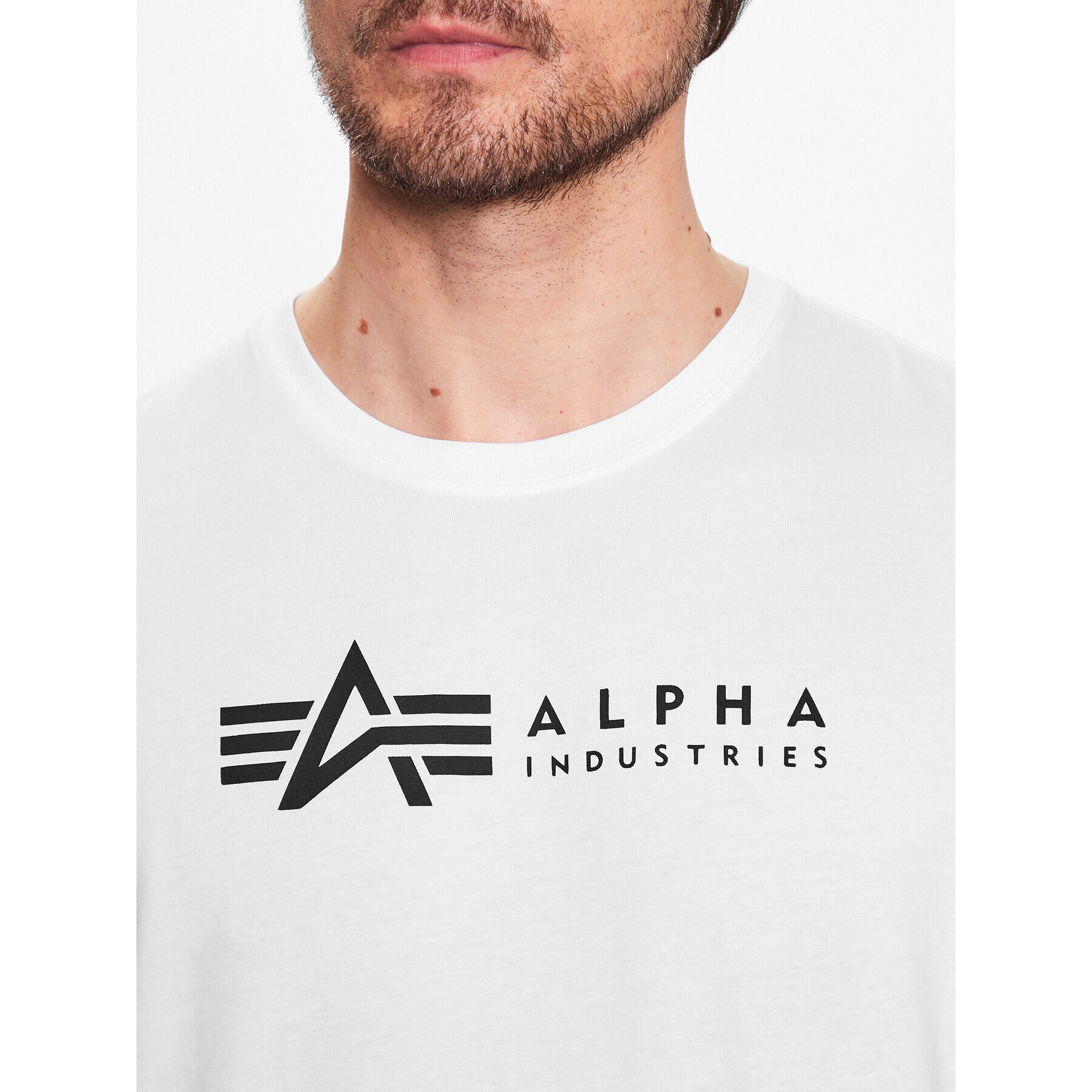 Alpha Industries Set 2 tricouri Alpha Label 118534 Alb Regular Fit - Pled.ro