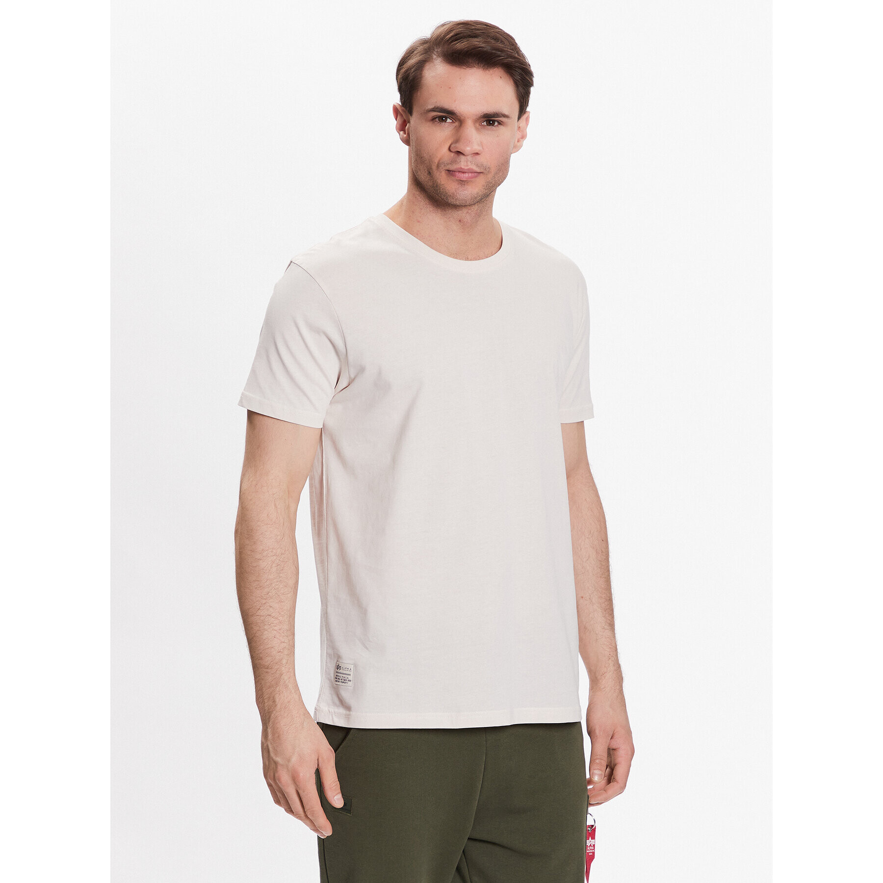 Alpha Industries Tricou USN Blood Chit T 136503 Écru Regular Fit - Pled.ro