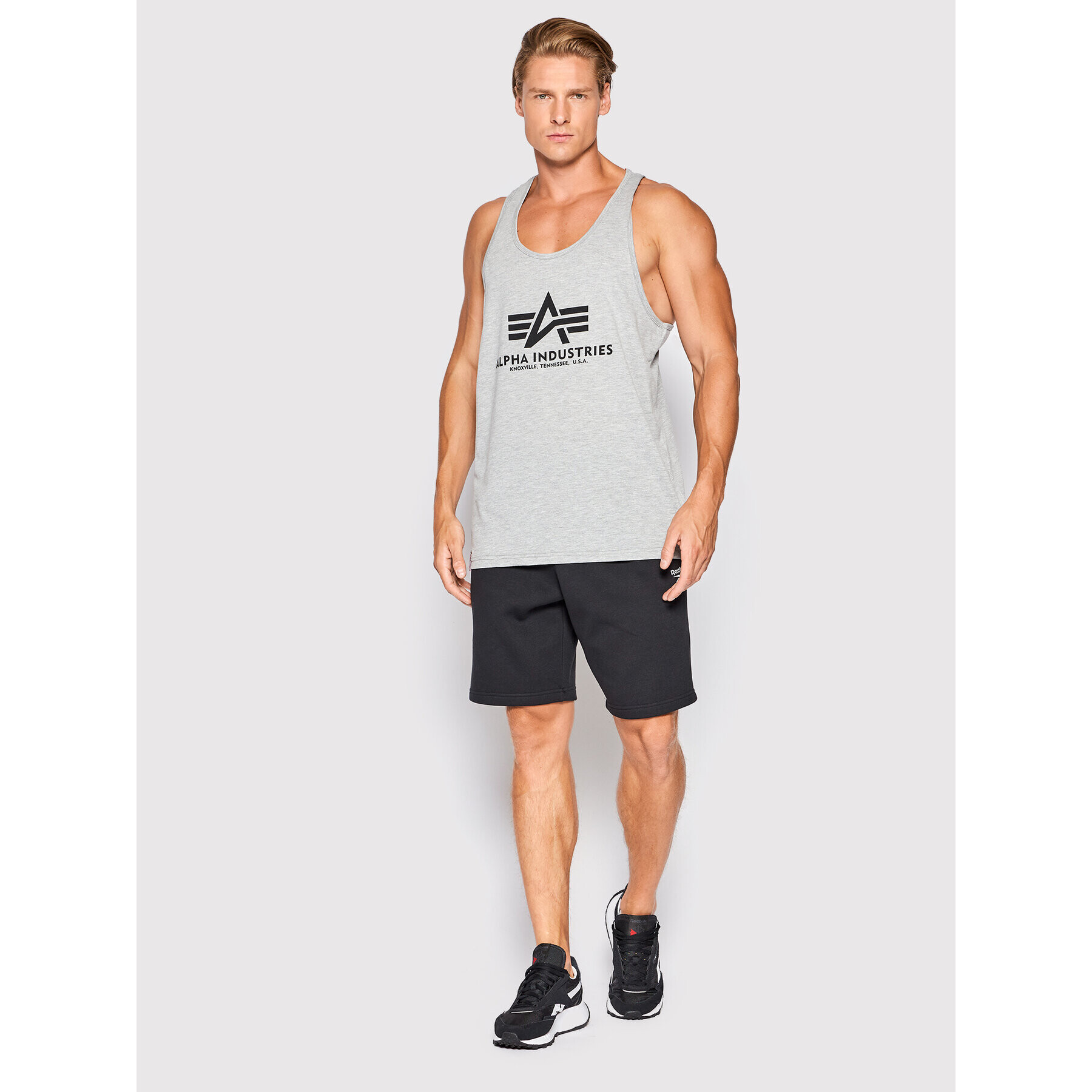 Alpha Industries Tank top Basic 116513 Gri Regular Fit - Pled.ro