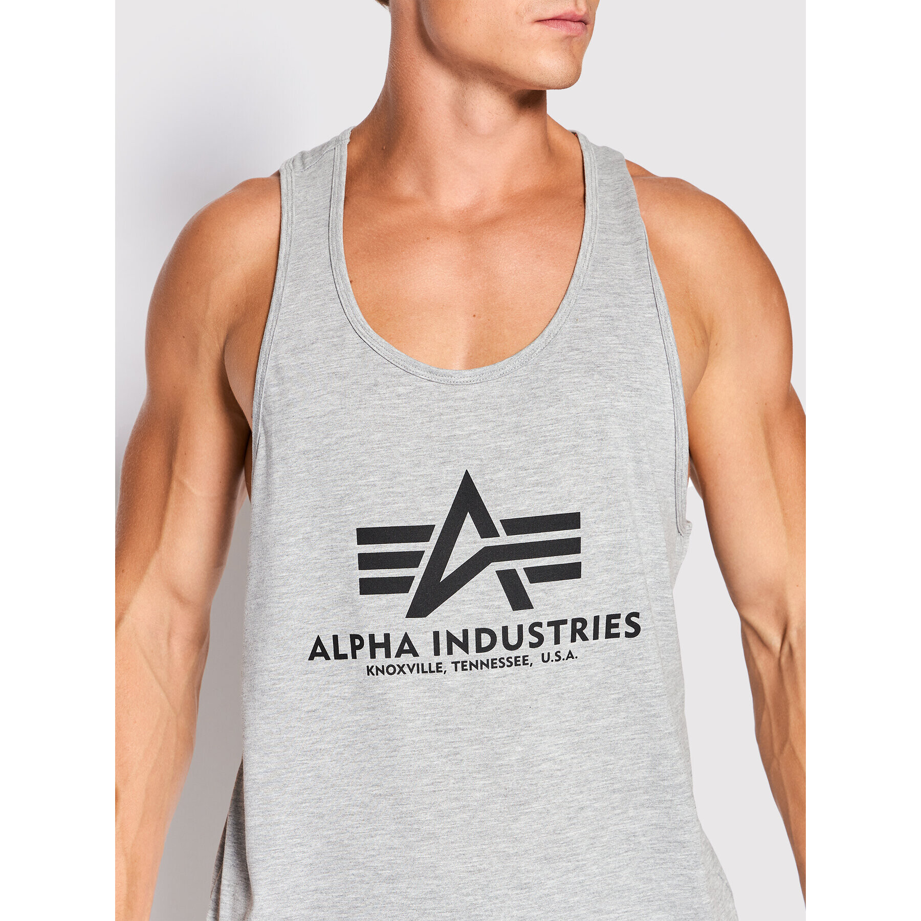 Alpha Industries Tank top Basic 116513 Gri Regular Fit - Pled.ro