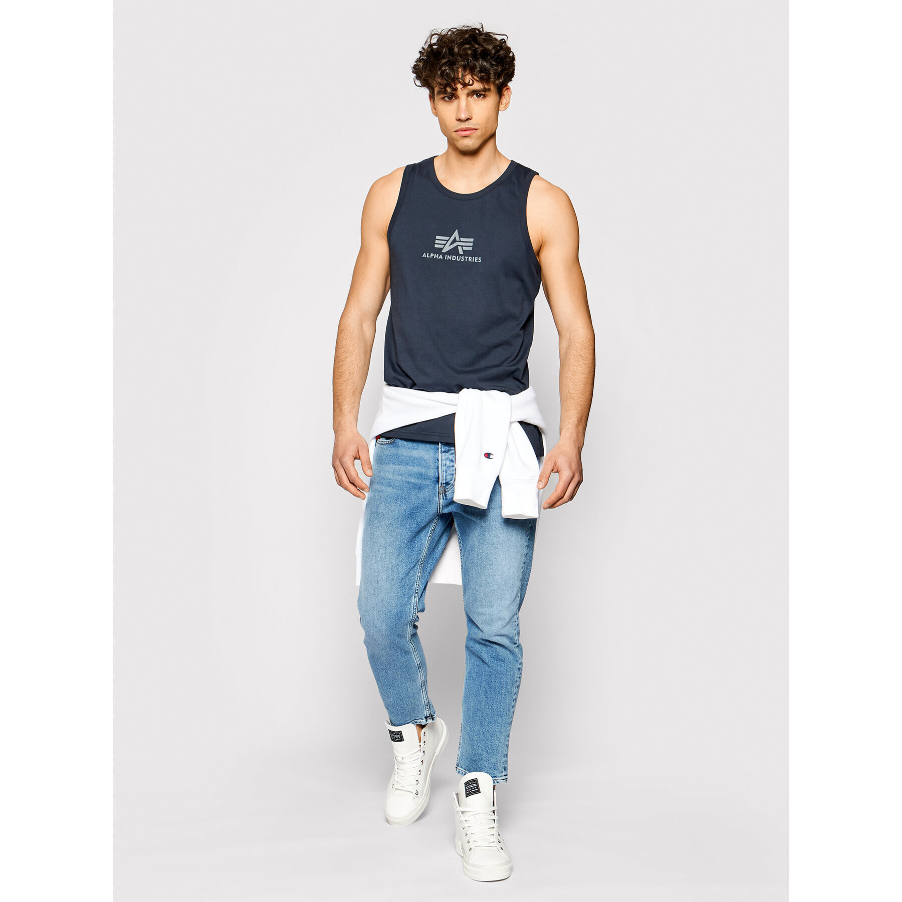 Alpha Industries Tank top Basic 126566 Bleumarin Regular Fit - Pled.ro