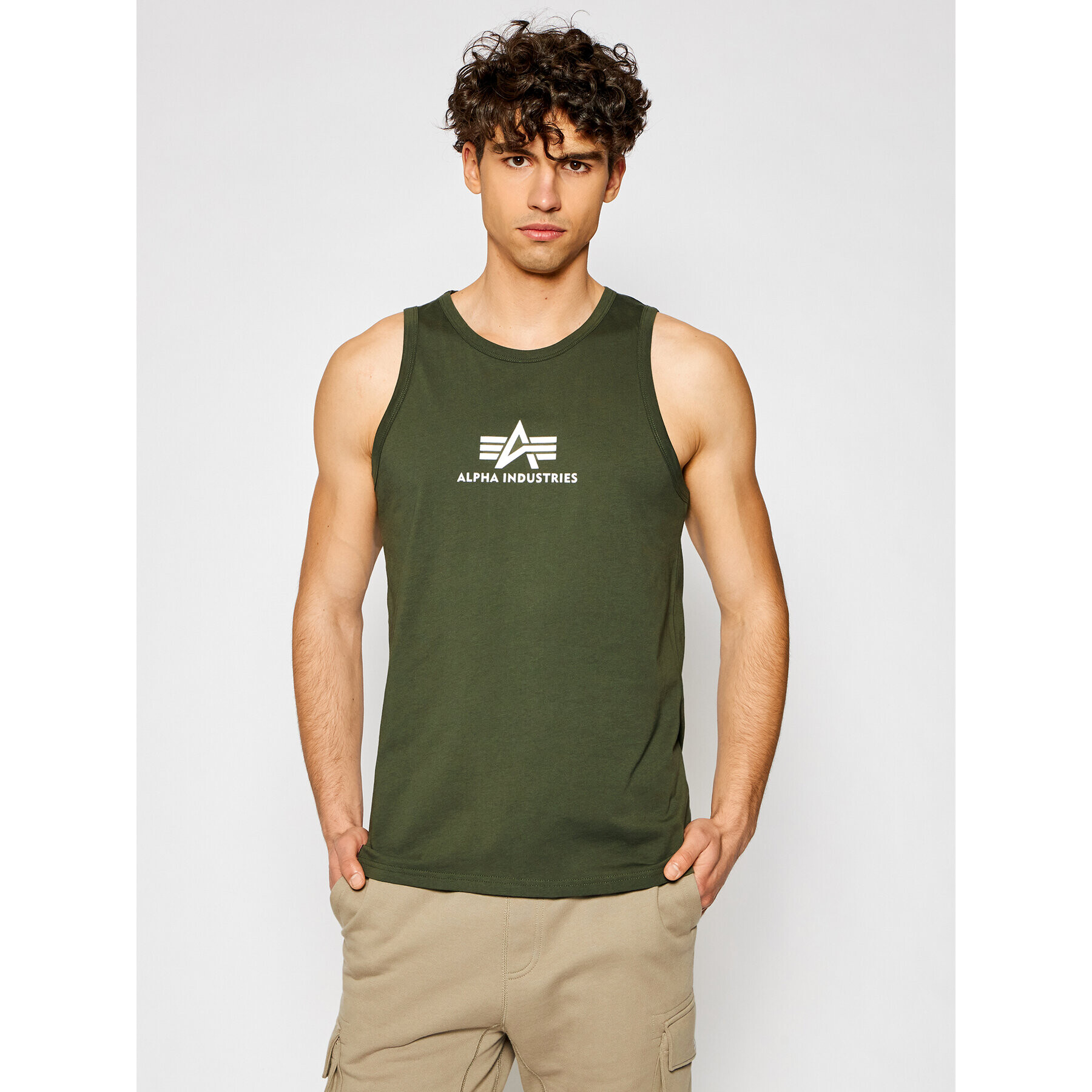 Alpha Industries Tank top Basic 126566 Verde Regular Fit - Pled.ro