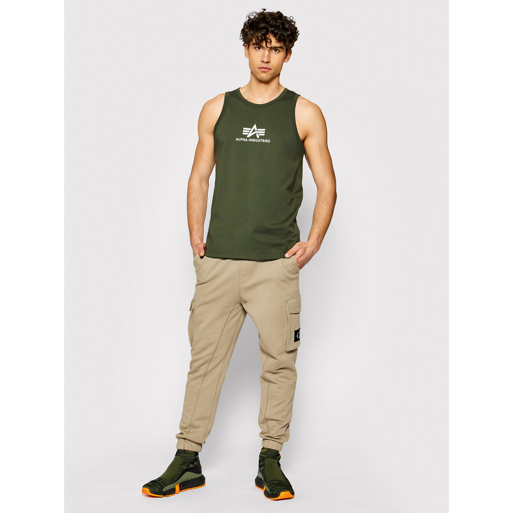 Alpha Industries Tank top Basic 126566 Verde Regular Fit - Pled.ro