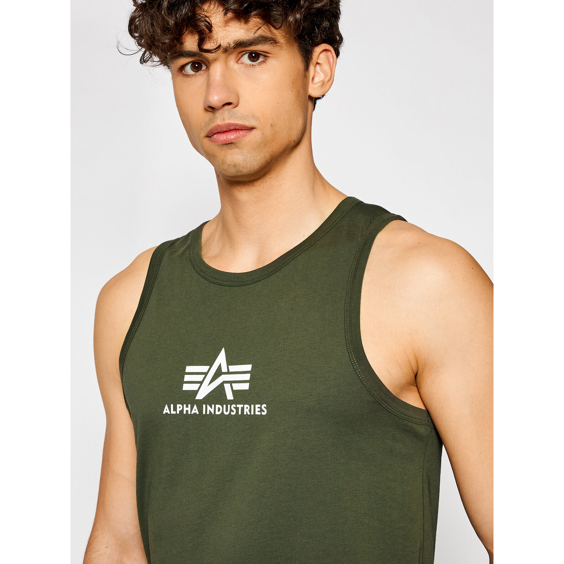 Alpha Industries Tank top Basic 126566 Verde Regular Fit - Pled.ro