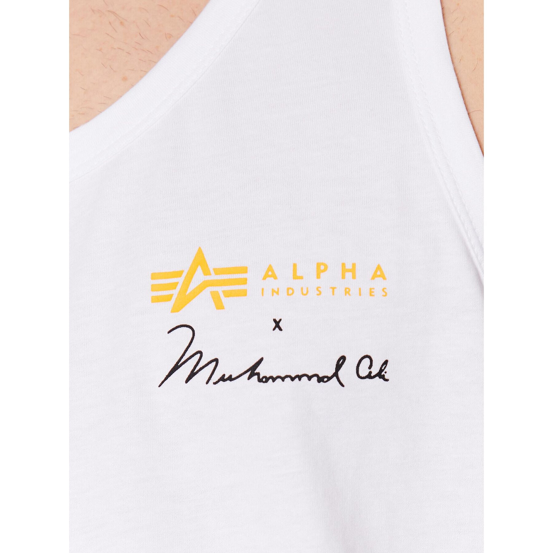 Alpha Industries Tank top Muhammad Ali 136563 Alb Regular Fit - Pled.ro