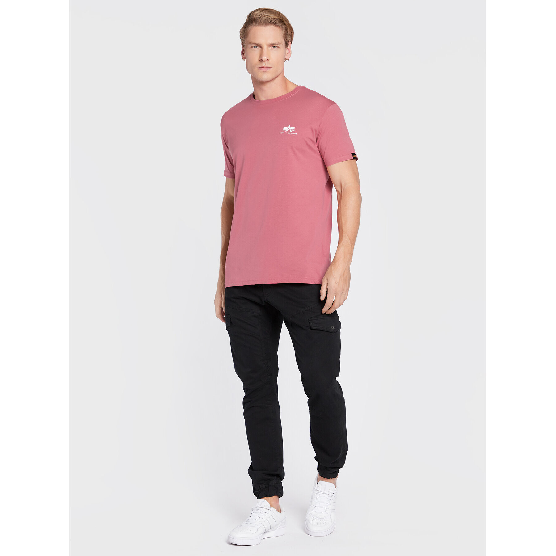 Alpha Industries Tricou Backprint 128507 Roz Regular Fit - Pled.ro