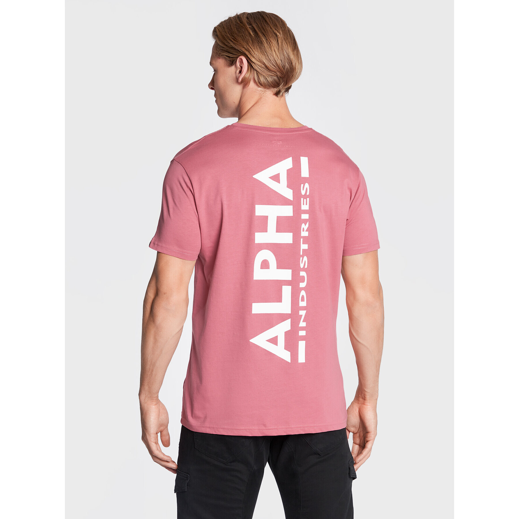 Alpha Industries Tricou Backprint 128507 Roz Regular Fit - Pled.ro