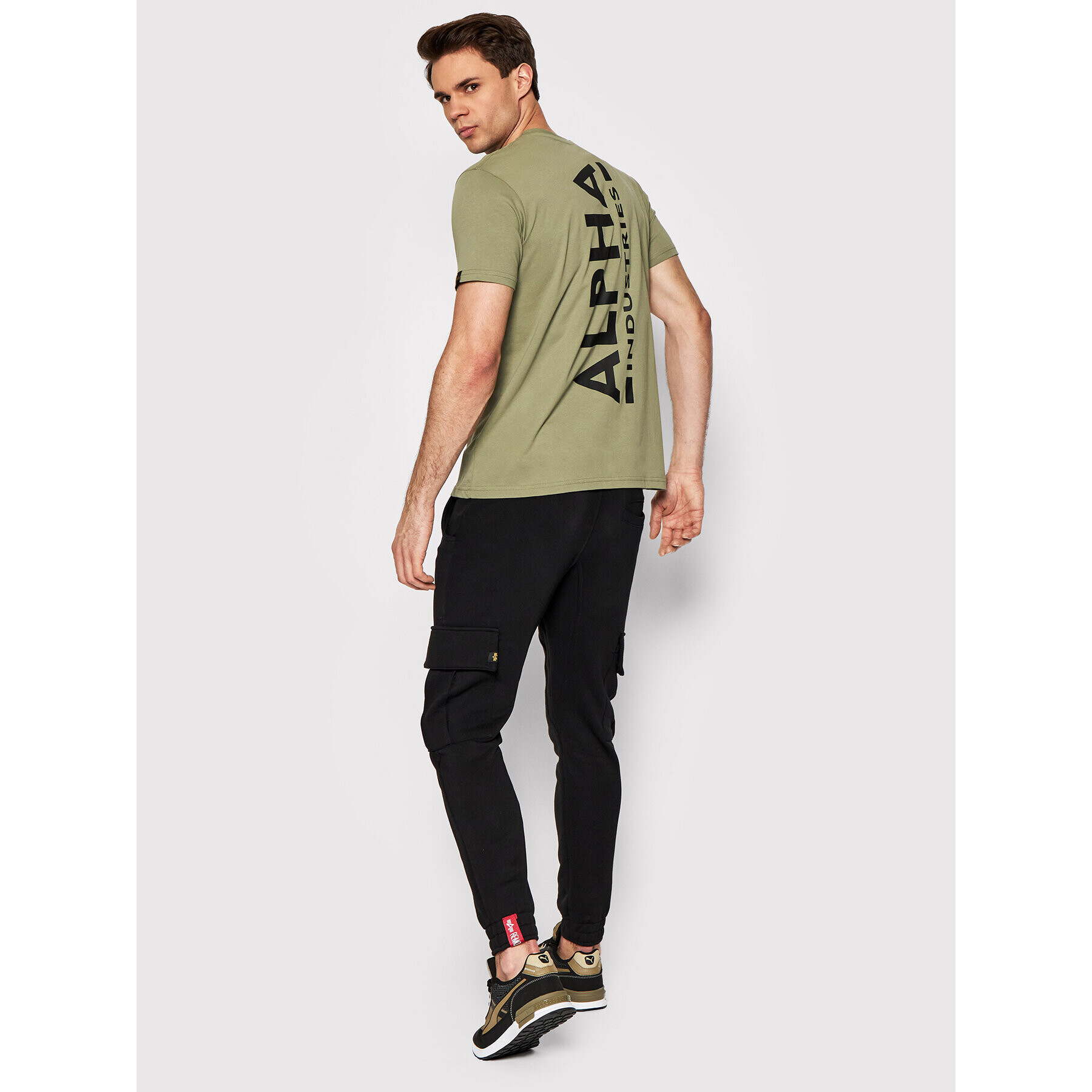 Alpha Industries Tricou Backprint 128507 Verde Regular Fit - Pled.ro