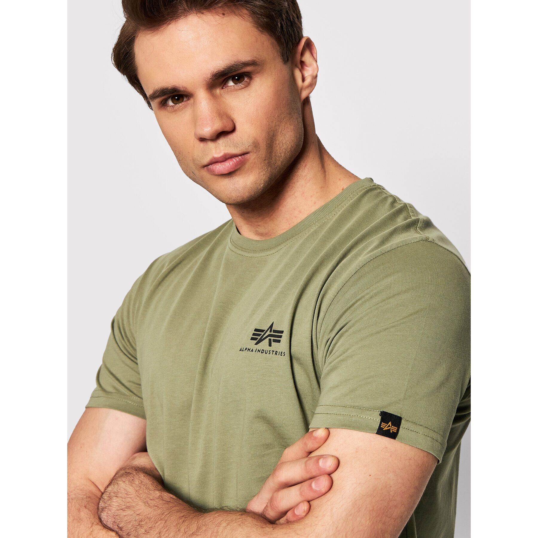 Alpha Industries Tricou Backprint 128507 Verde Regular Fit - Pled.ro