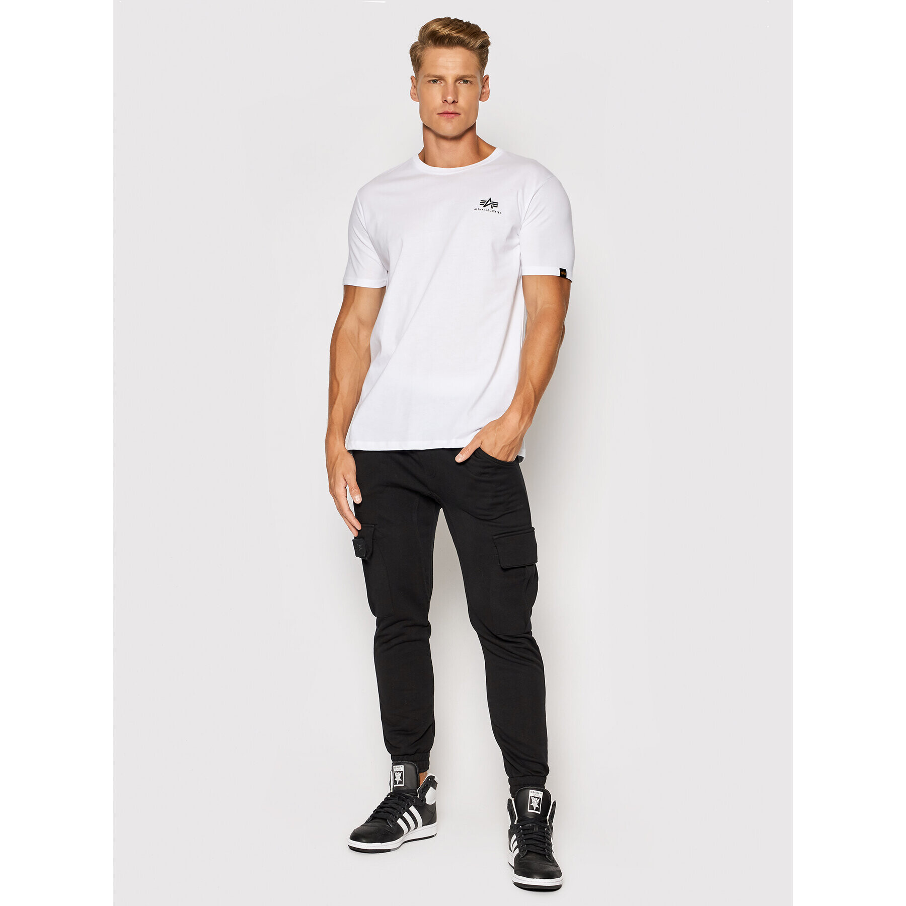 Alpha Industries Tricou Backprint 128507CP Alb Regular Fit - Pled.ro