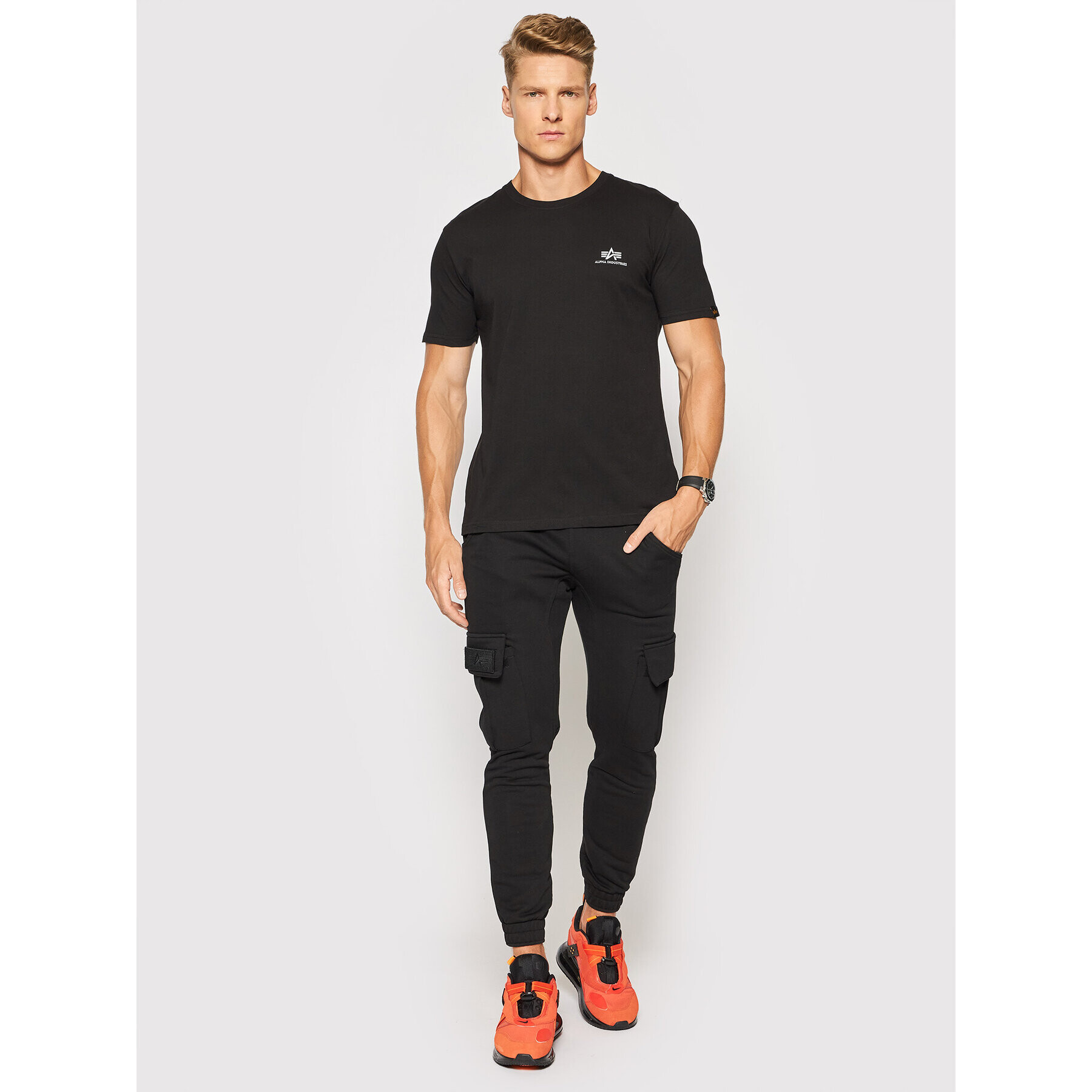 Alpha Industries Tricou Backprint T Reflective Print 128507RP Negru Regular Fit - Pled.ro