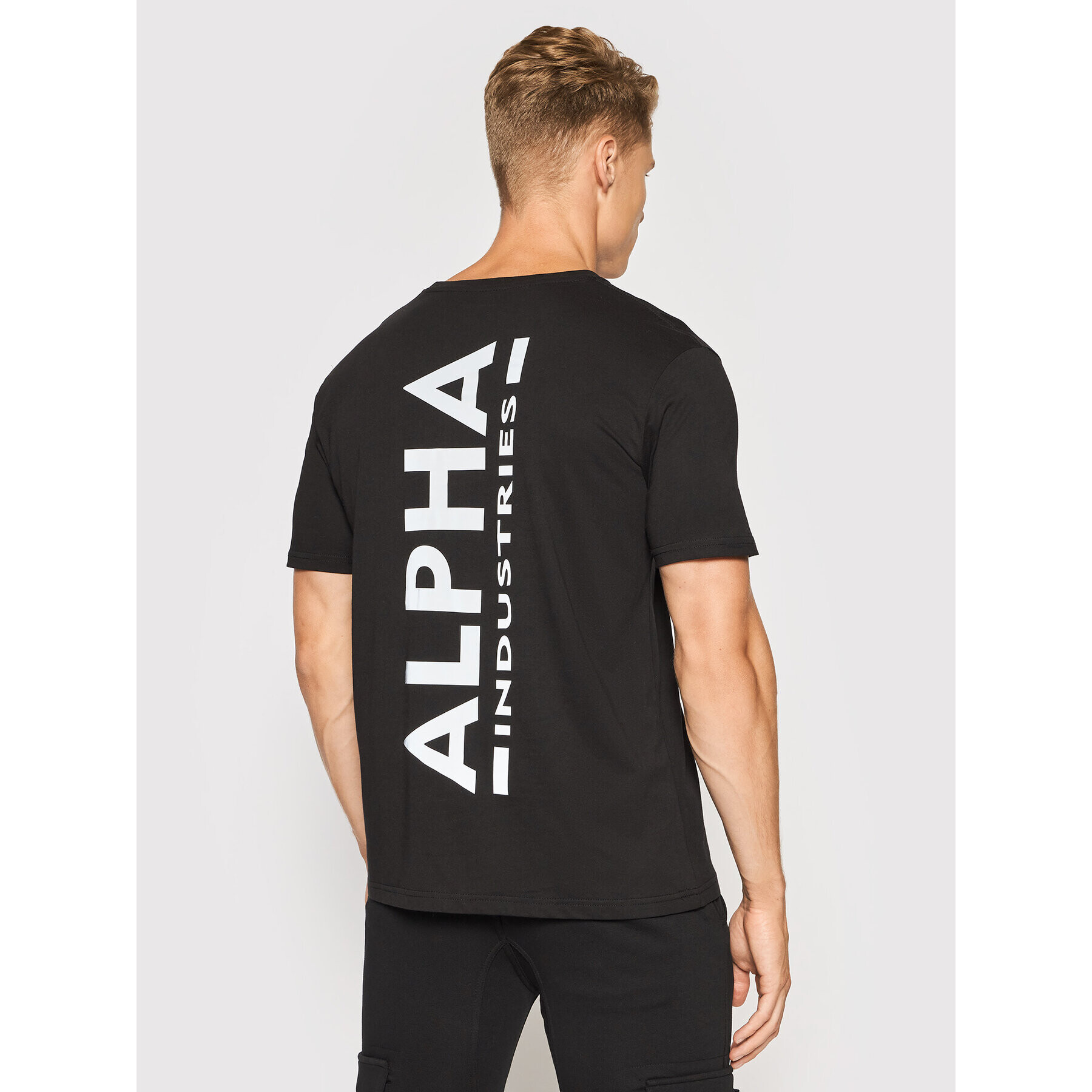 Alpha Industries Tricou Backprint T Reflective Print 128507RP Negru Regular Fit - Pled.ro