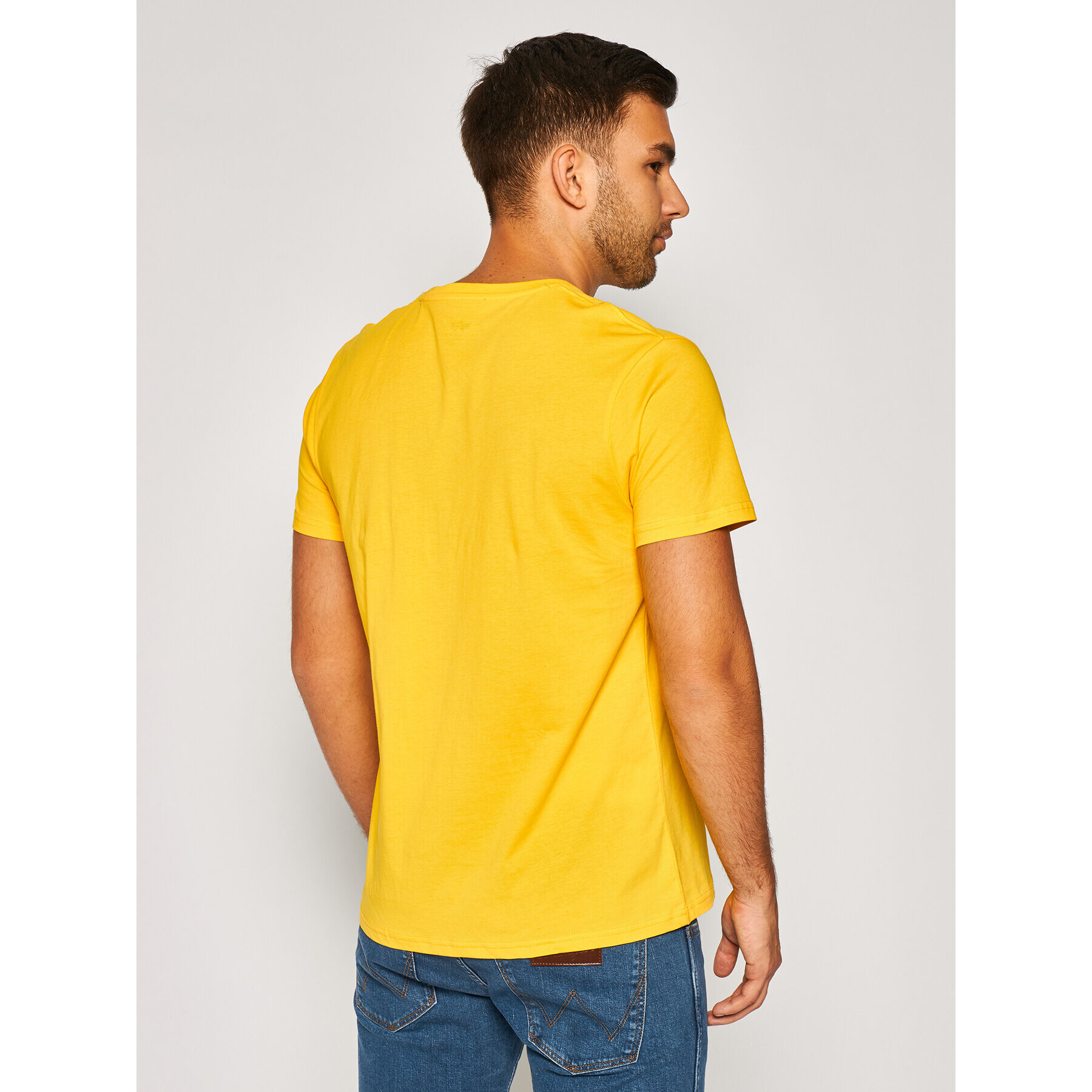 Alpha Industries Tricou Basic 100501 Galben Regular Fit - Pled.ro