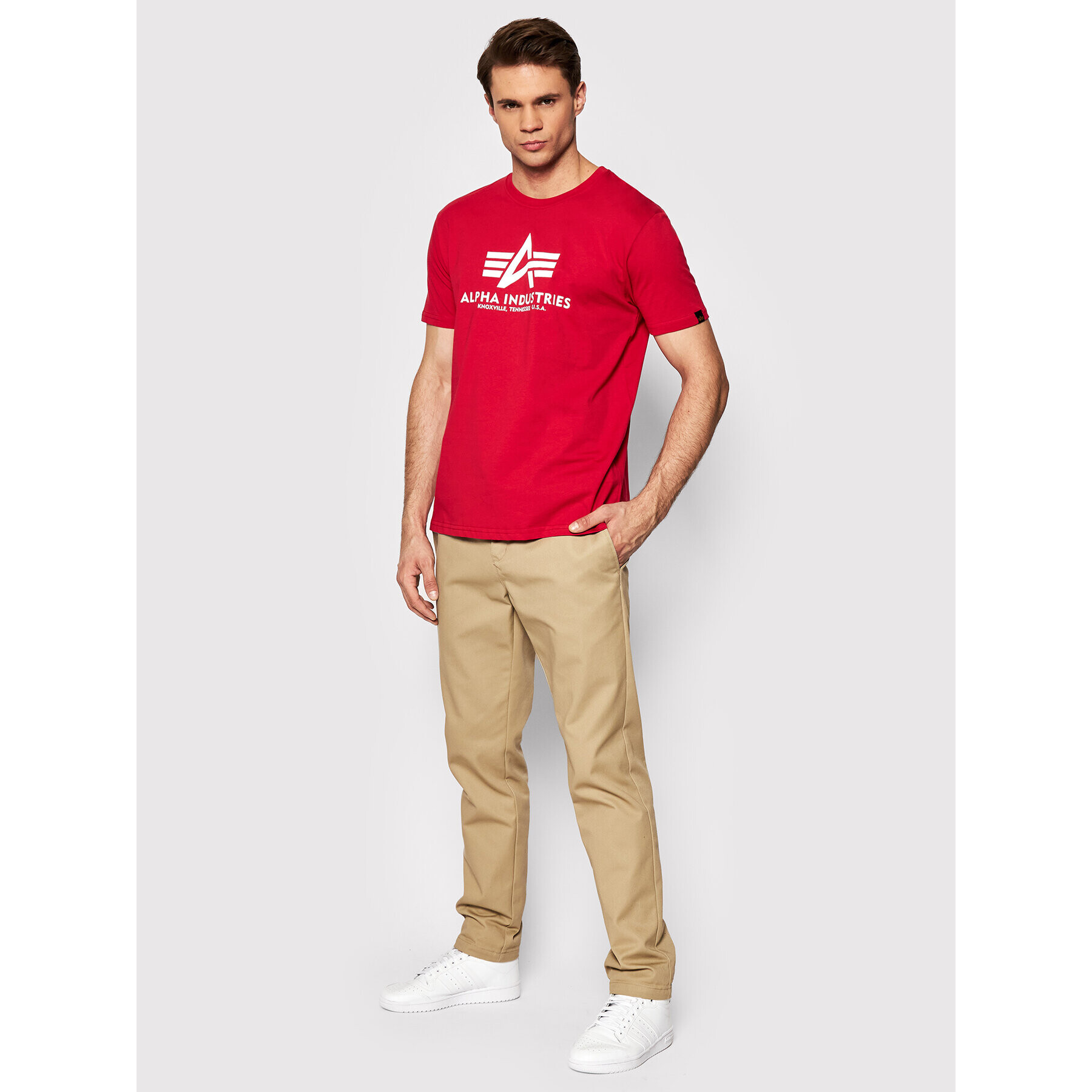 Alpha Industries Tricou Basic 100501 Roșu Regular Fit - Pled.ro