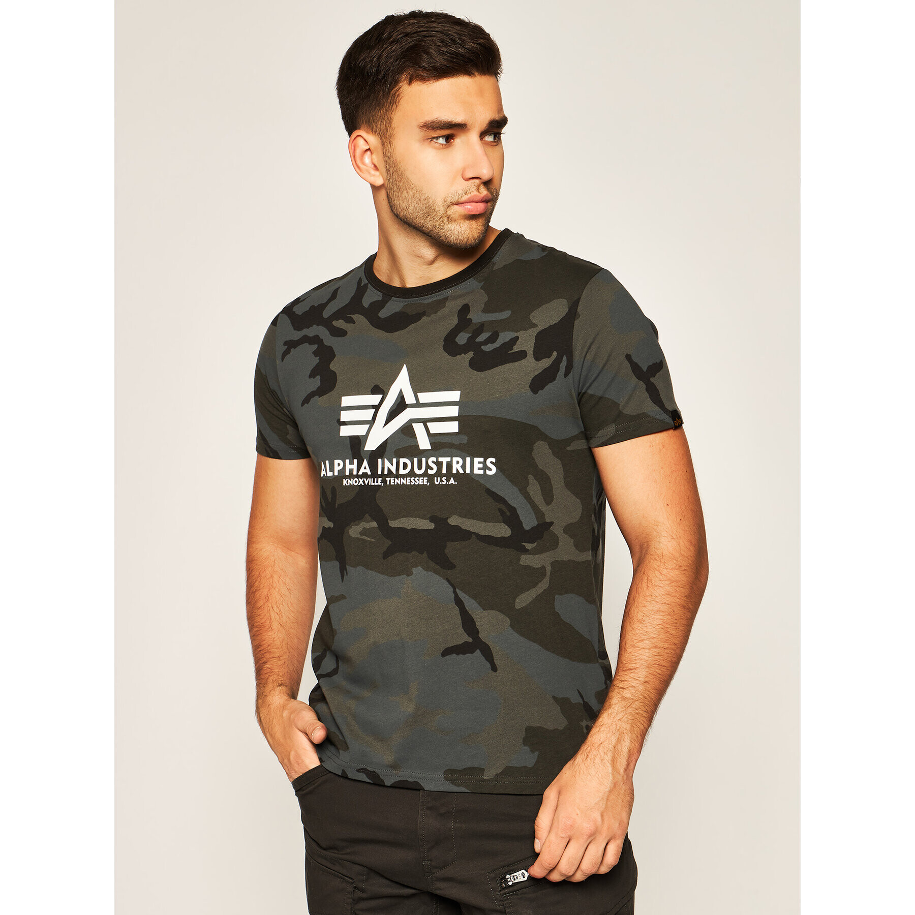 Alpha Industries Tricou Basic 100501C Gri Regular Fit - Pled.ro