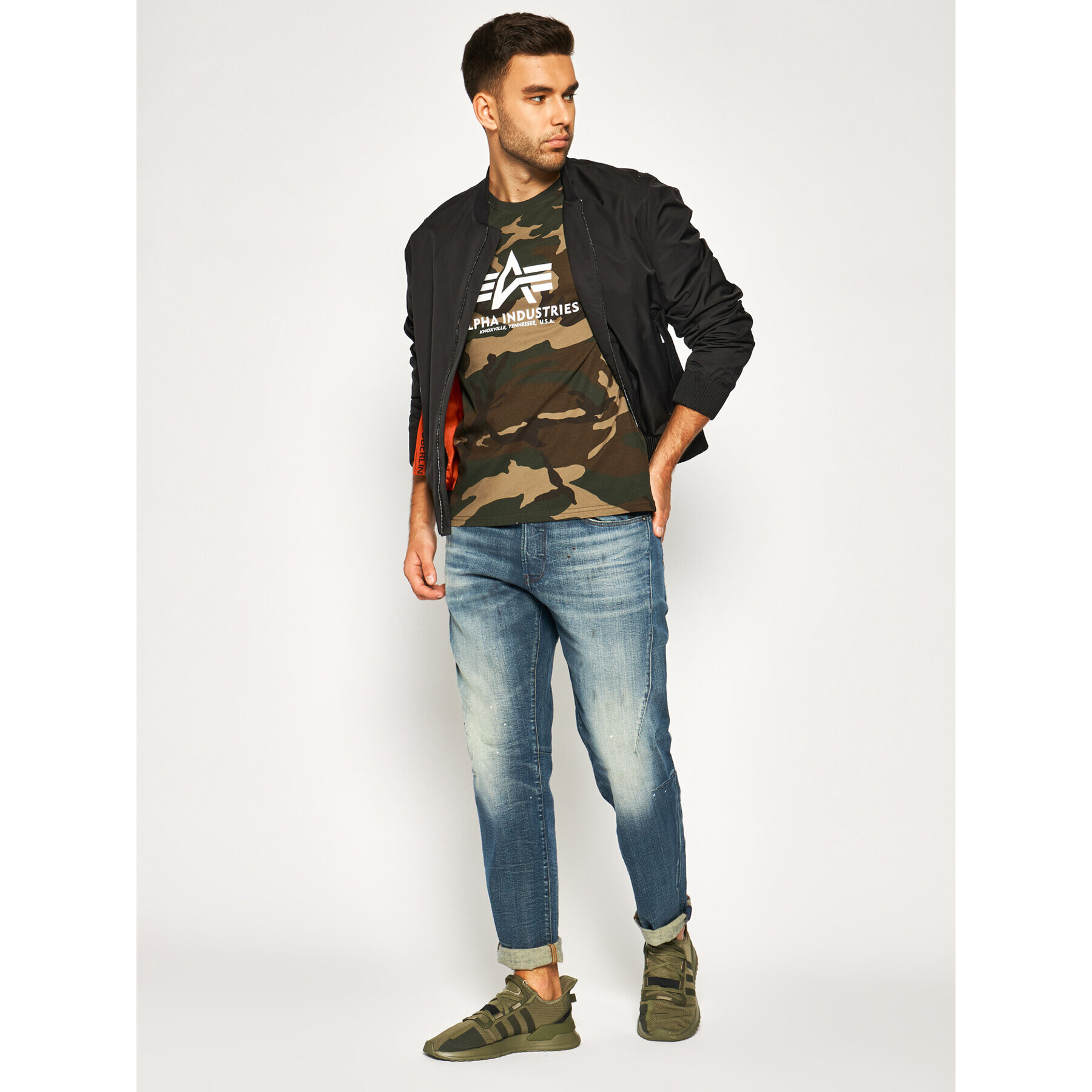 Alpha Industries Tricou Basic 100501C Verde Regular Fit - Pled.ro