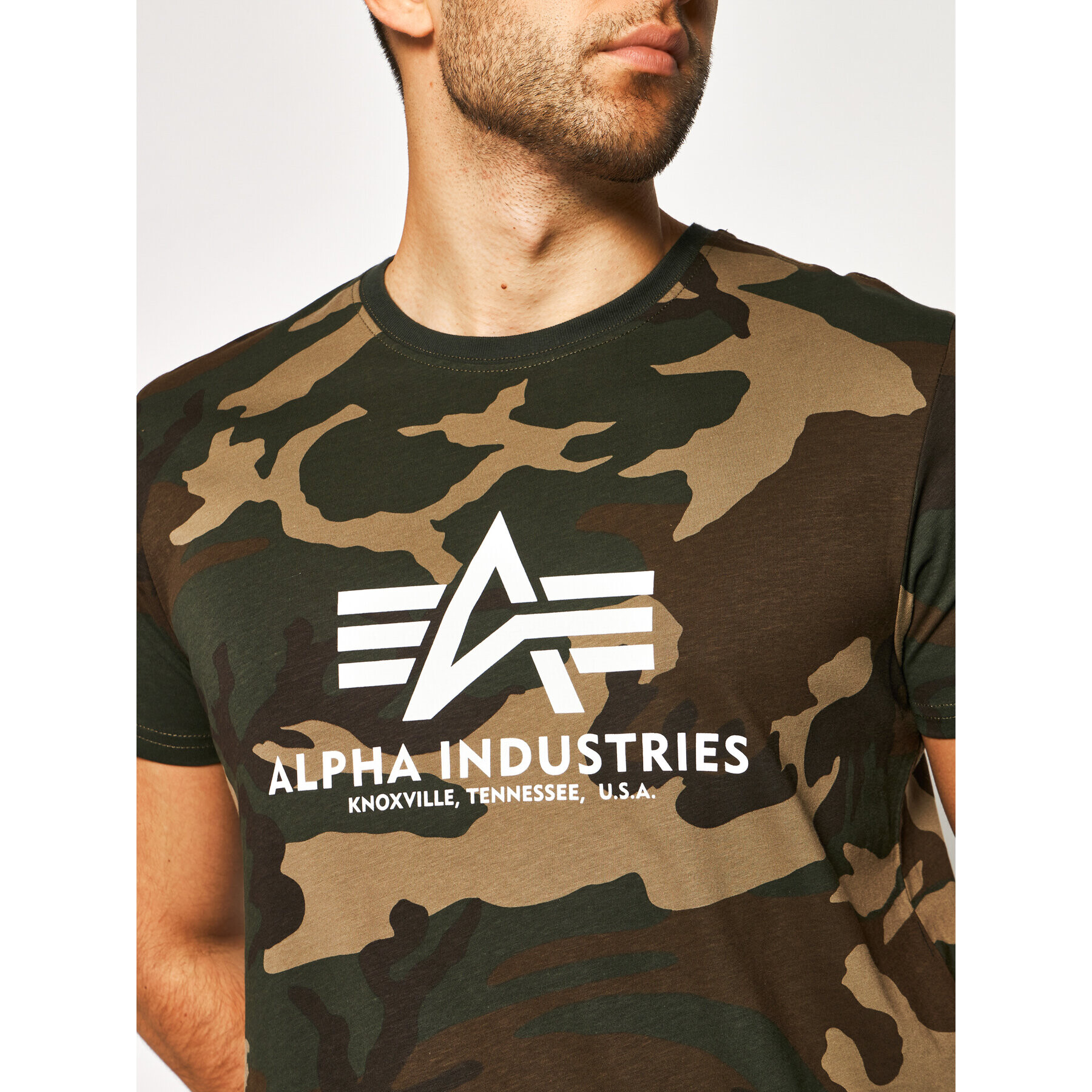 Alpha Industries Tricou Basic 100501C Verde Regular Fit - Pled.ro