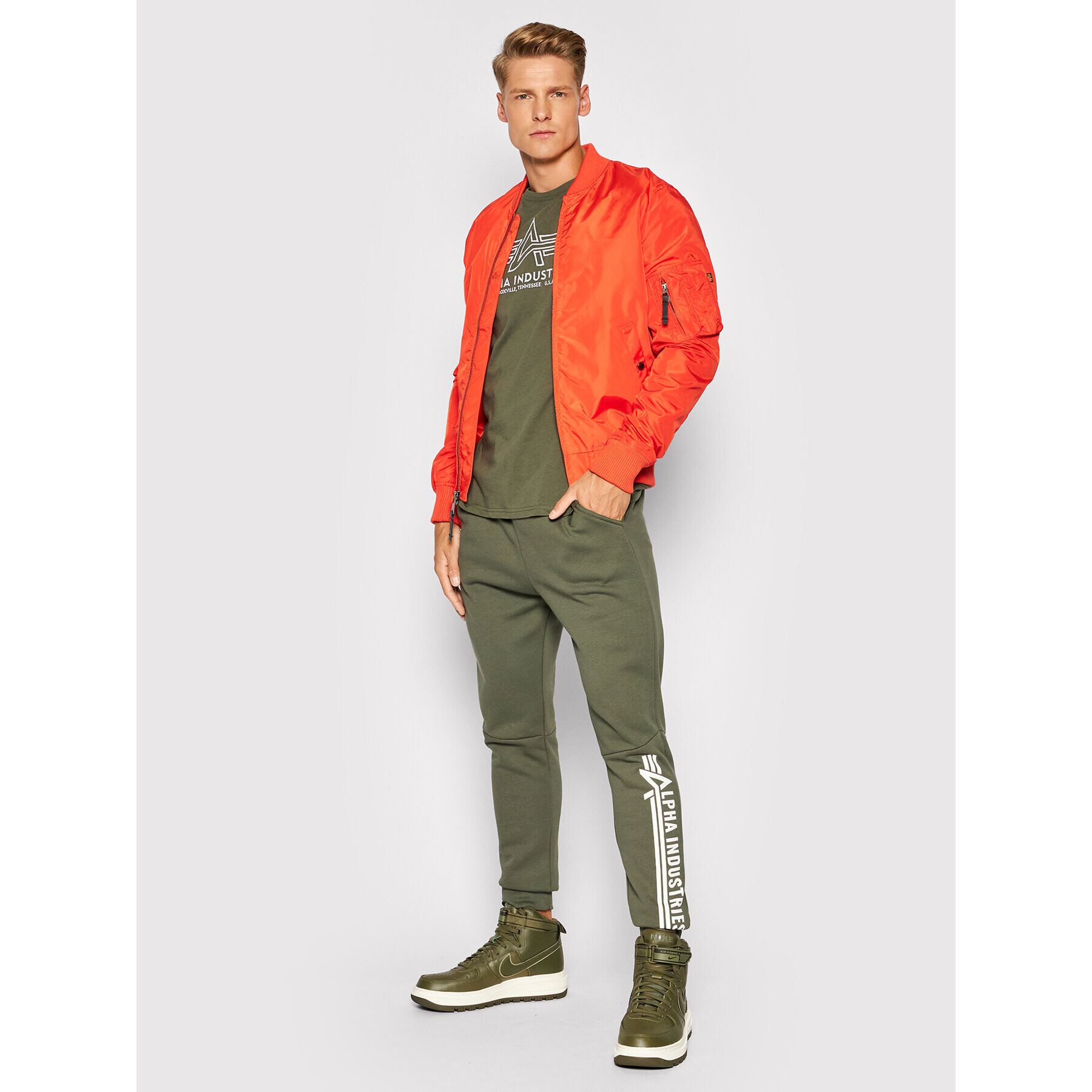 Alpha Industries Tricou Basic 118505 Verde Regular Fit - Pled.ro