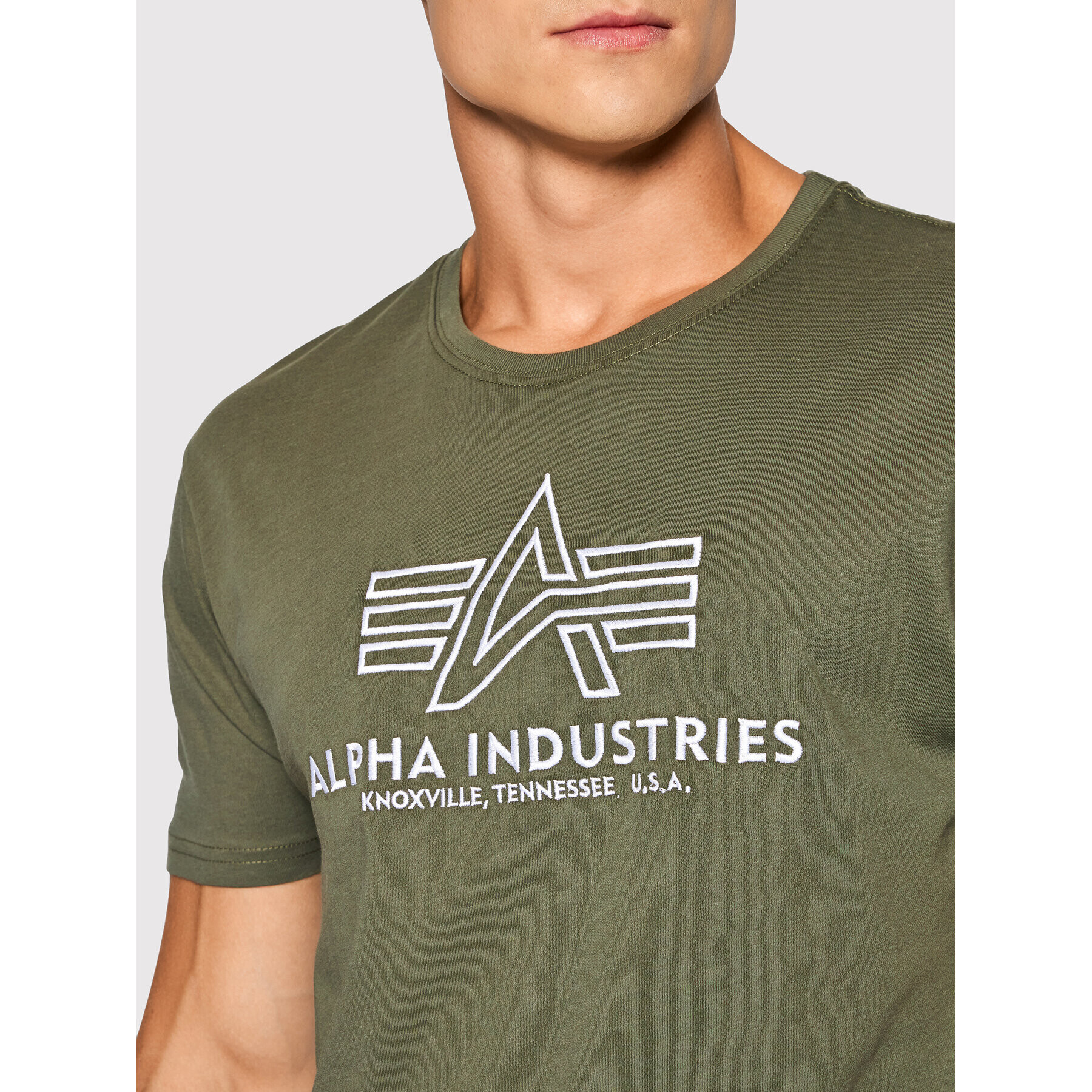 Alpha Industries Tricou Basic 118505 Verde Regular Fit - Pled.ro