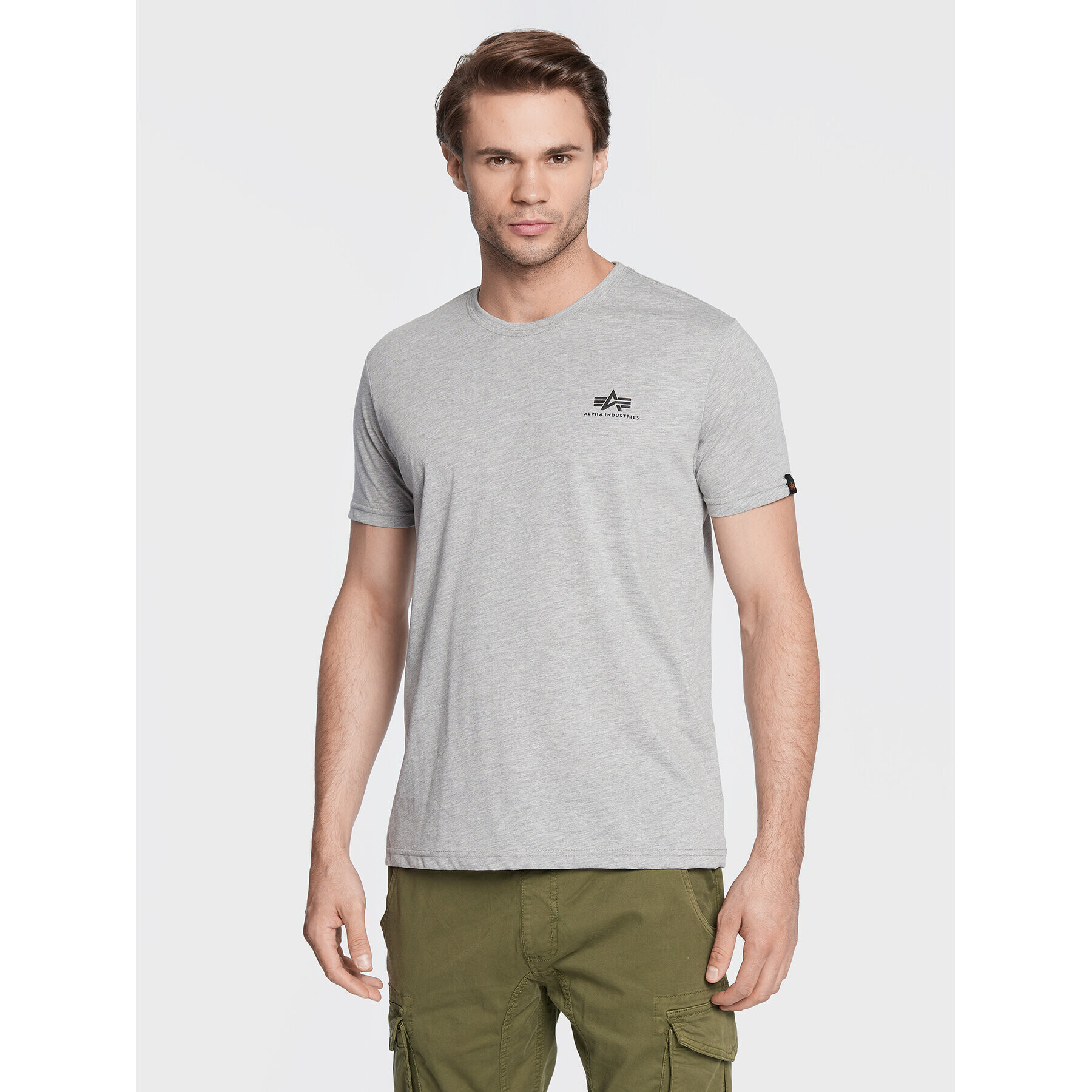 Alpha Industries Tricou Basic 188505 Gri Regular Fit - Pled.ro