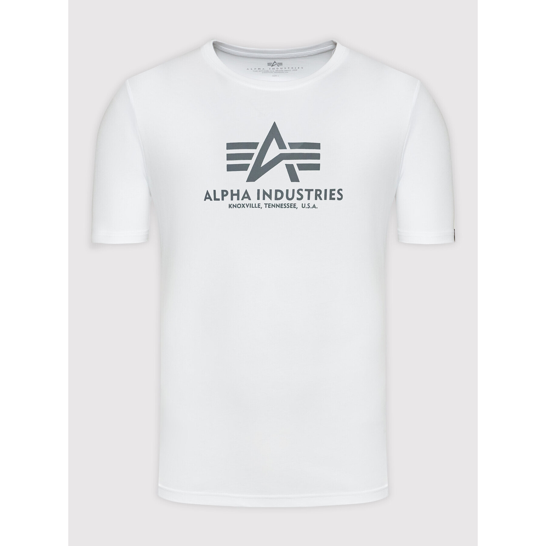 Alpha Industries Tricou Basic Reflective Print 100501RP Alb Regular Fit - Pled.ro