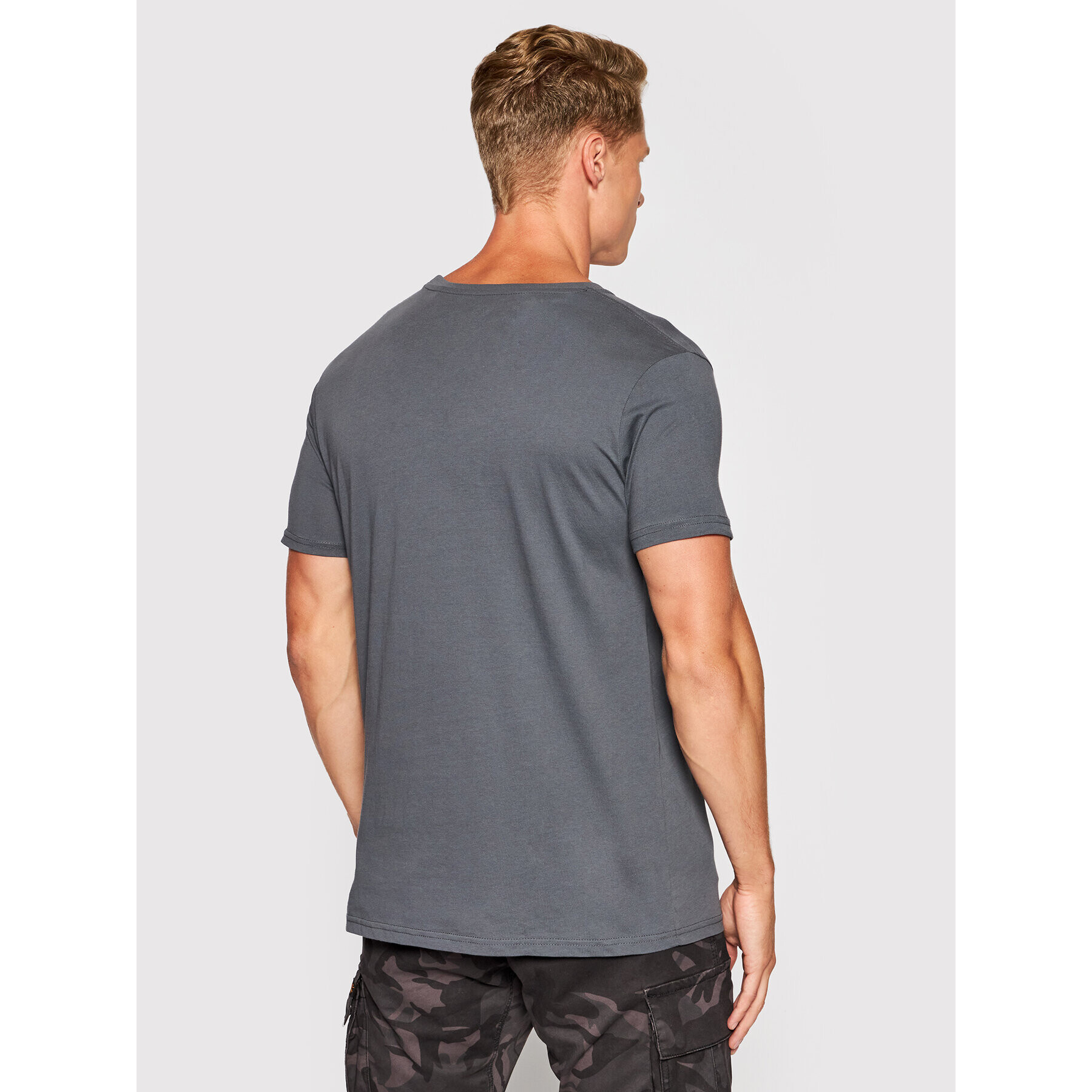 Alpha Industries Tricou Basic Reflective Print 100501RP Gri Regular Fit - Pled.ro