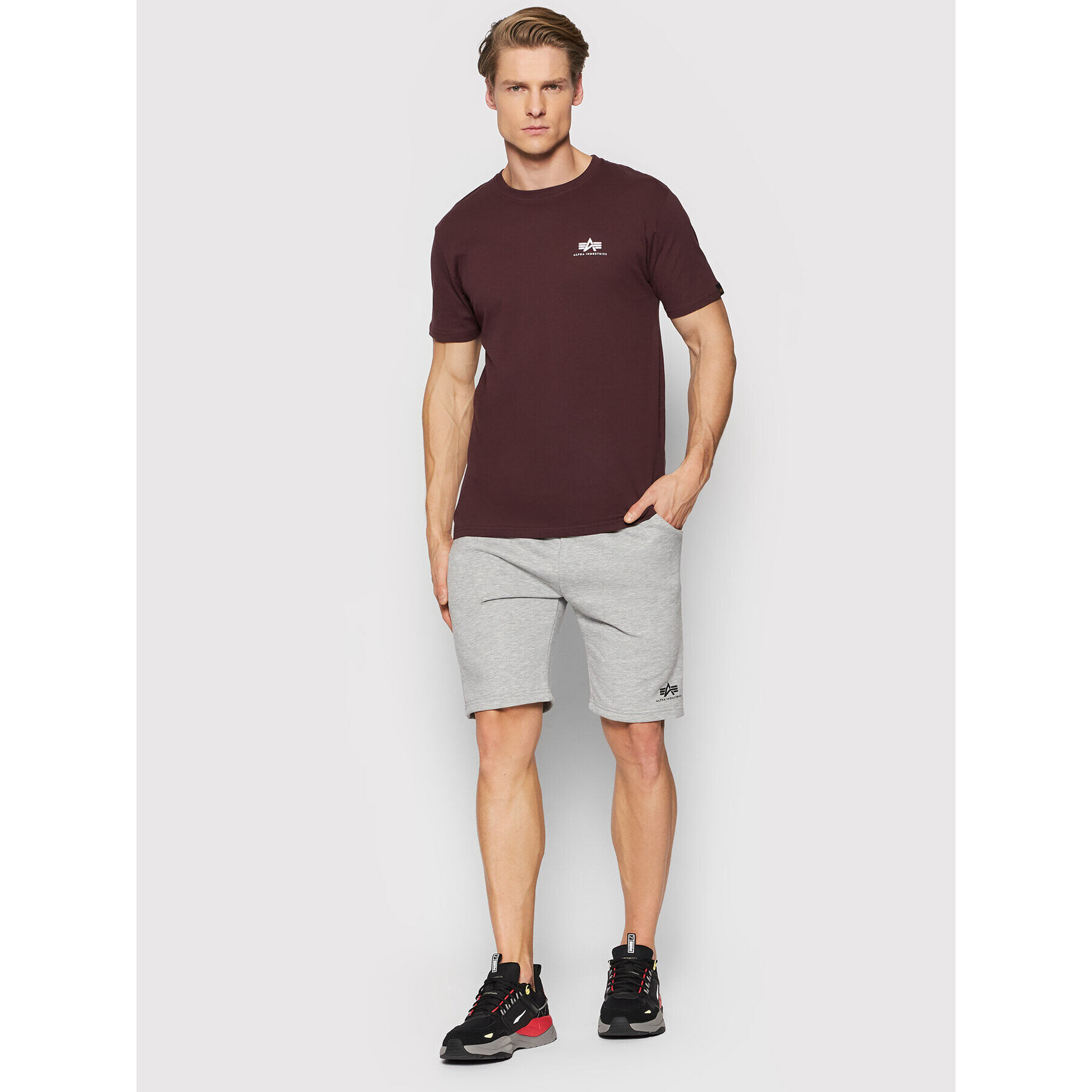 Alpha Industries Tricou Basic Small Logo 188505 Vișiniu Regular Fit - Pled.ro