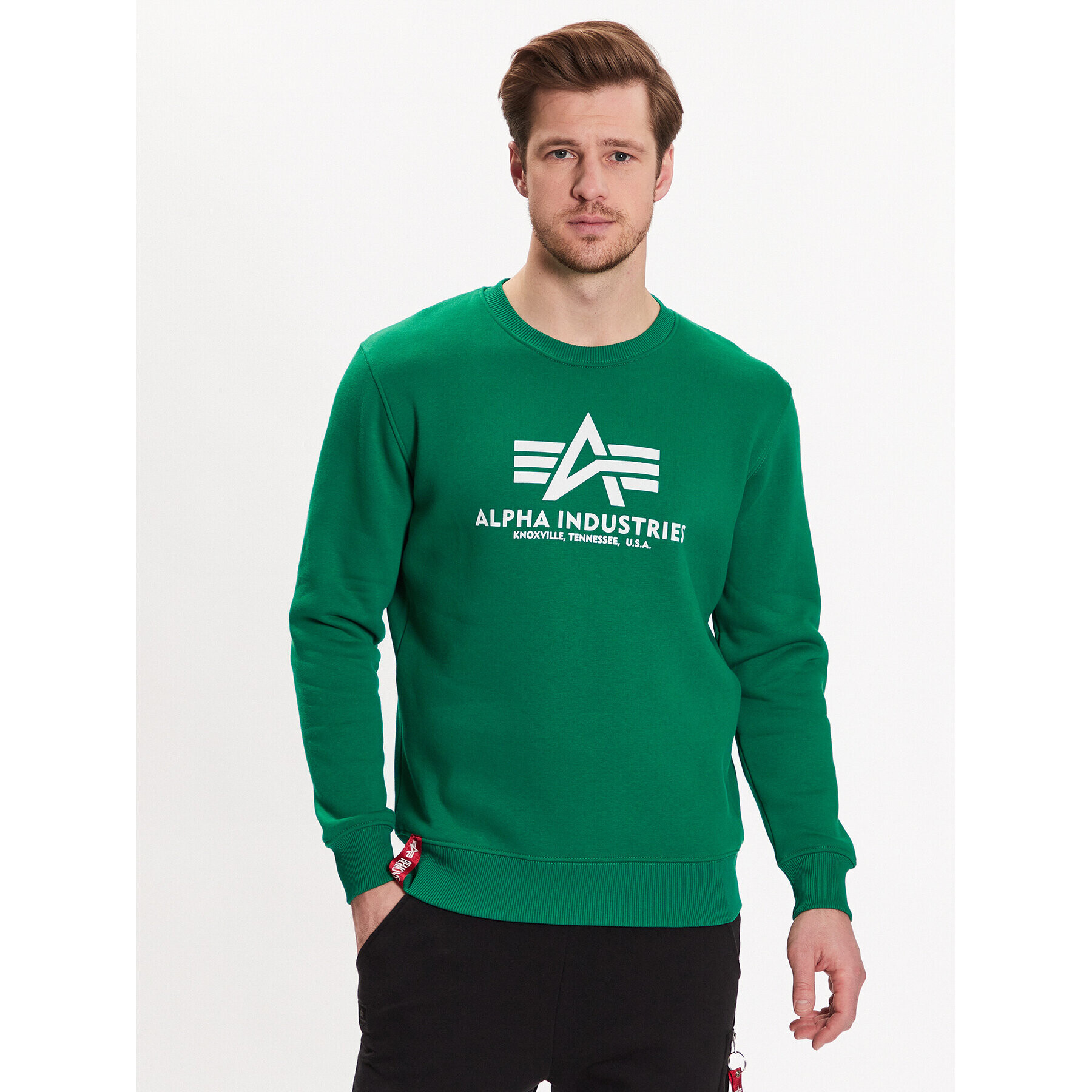 Alpha Industries Bluză Basic 178302 Verde Regular Fit - Pled.ro